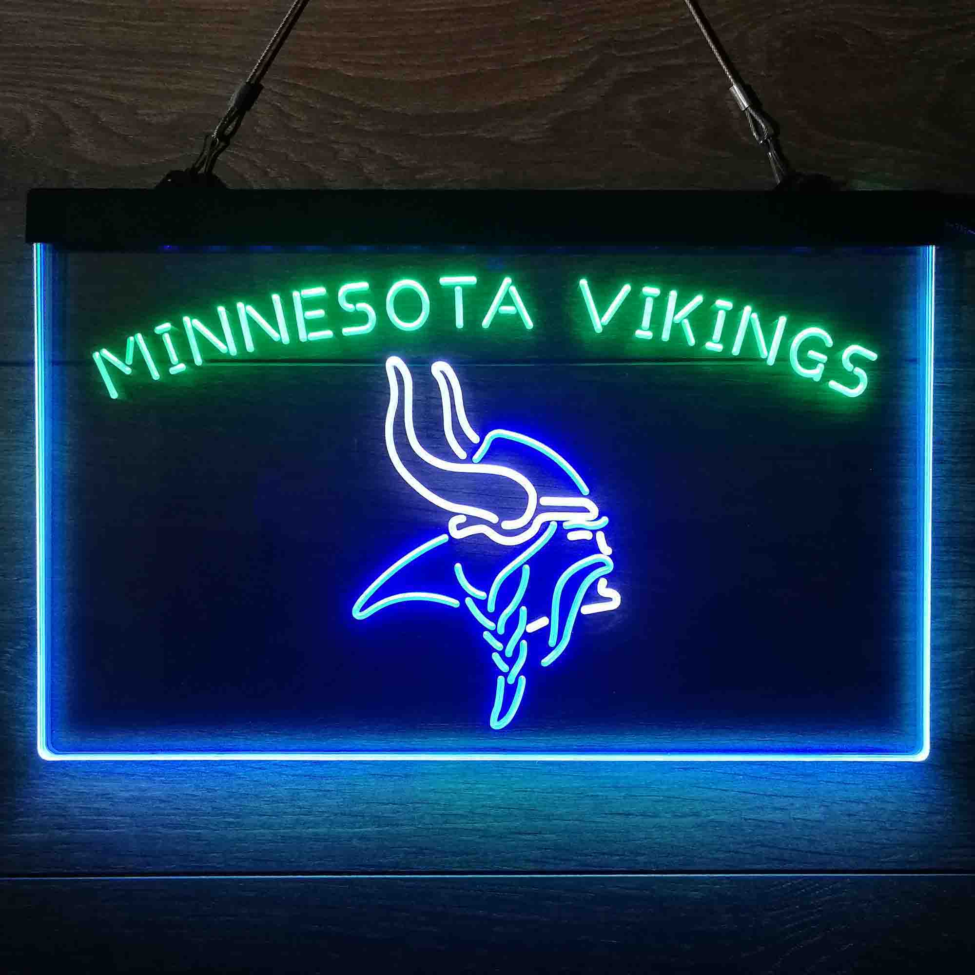 Minnesota Vikings Neon 3-Color LED Light Sign