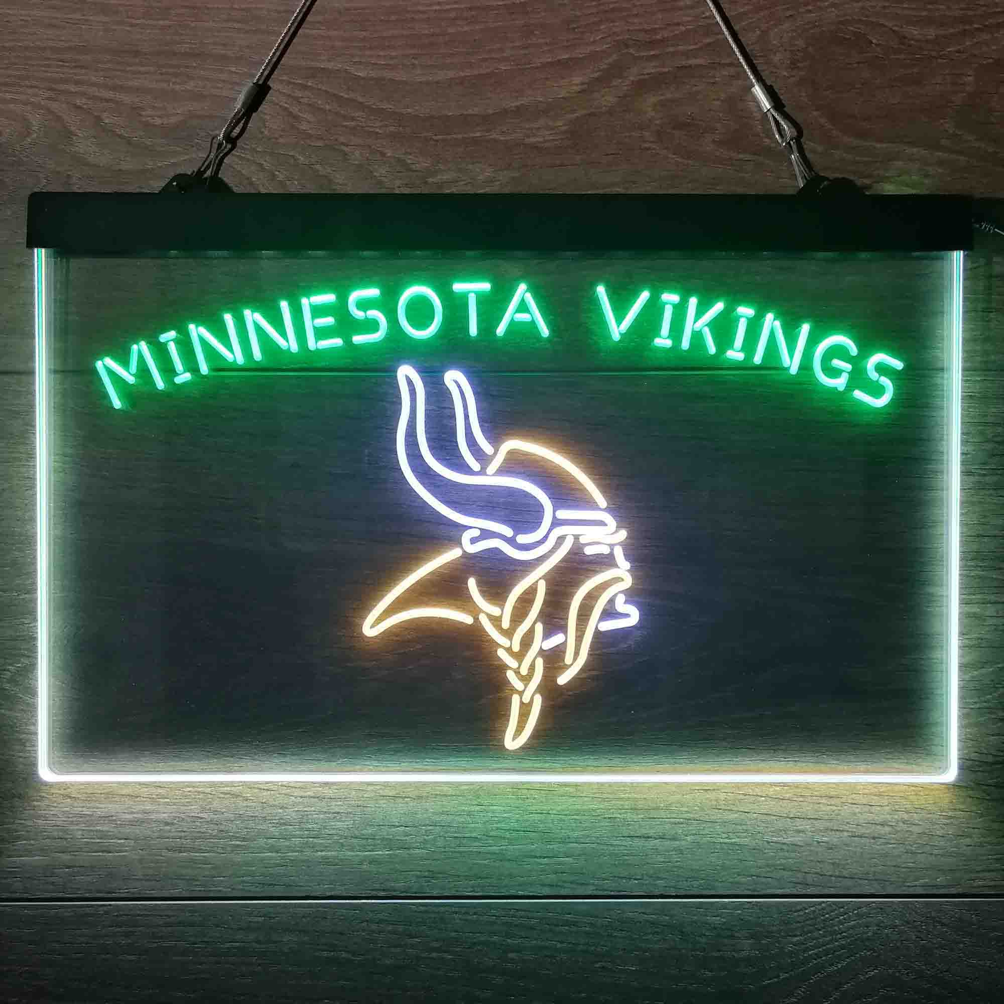 Minnesota Vikings Neon 3-Color LED Light Sign