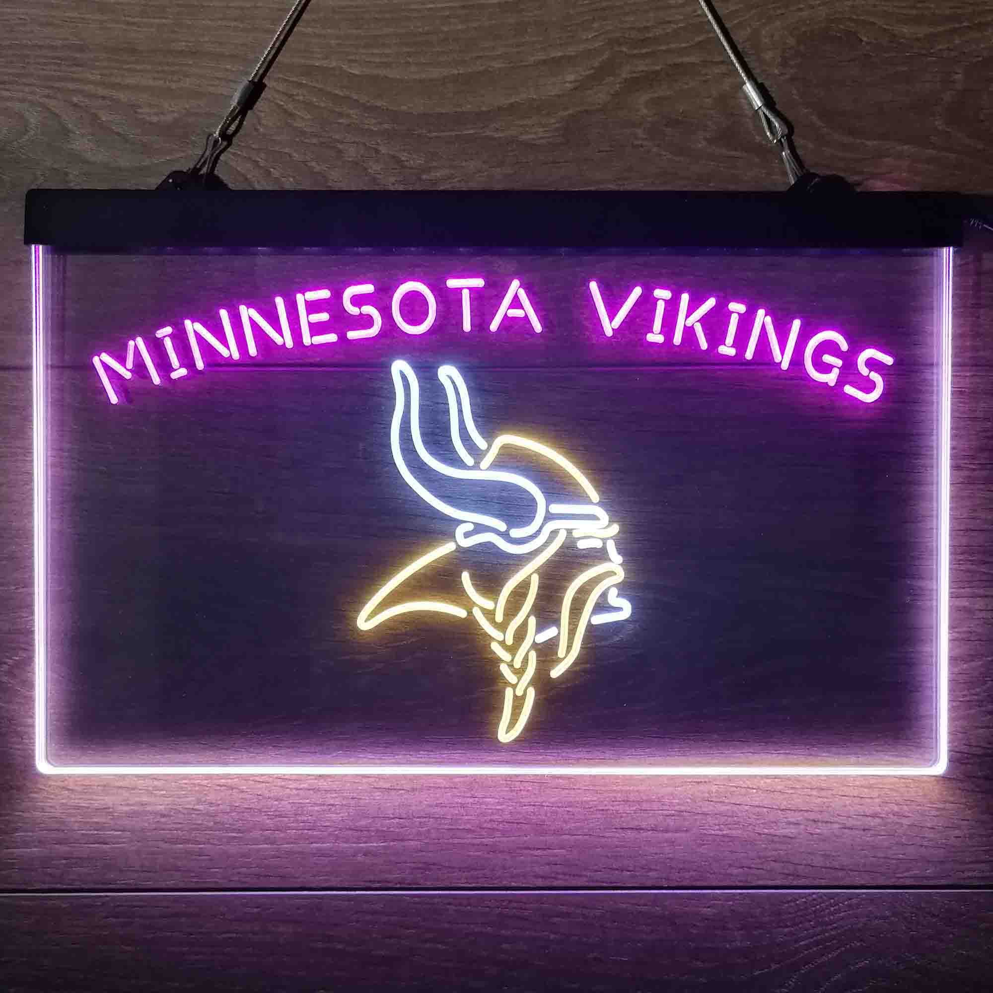 Minnesota Vikings Neon 3-Color LED Light Sign