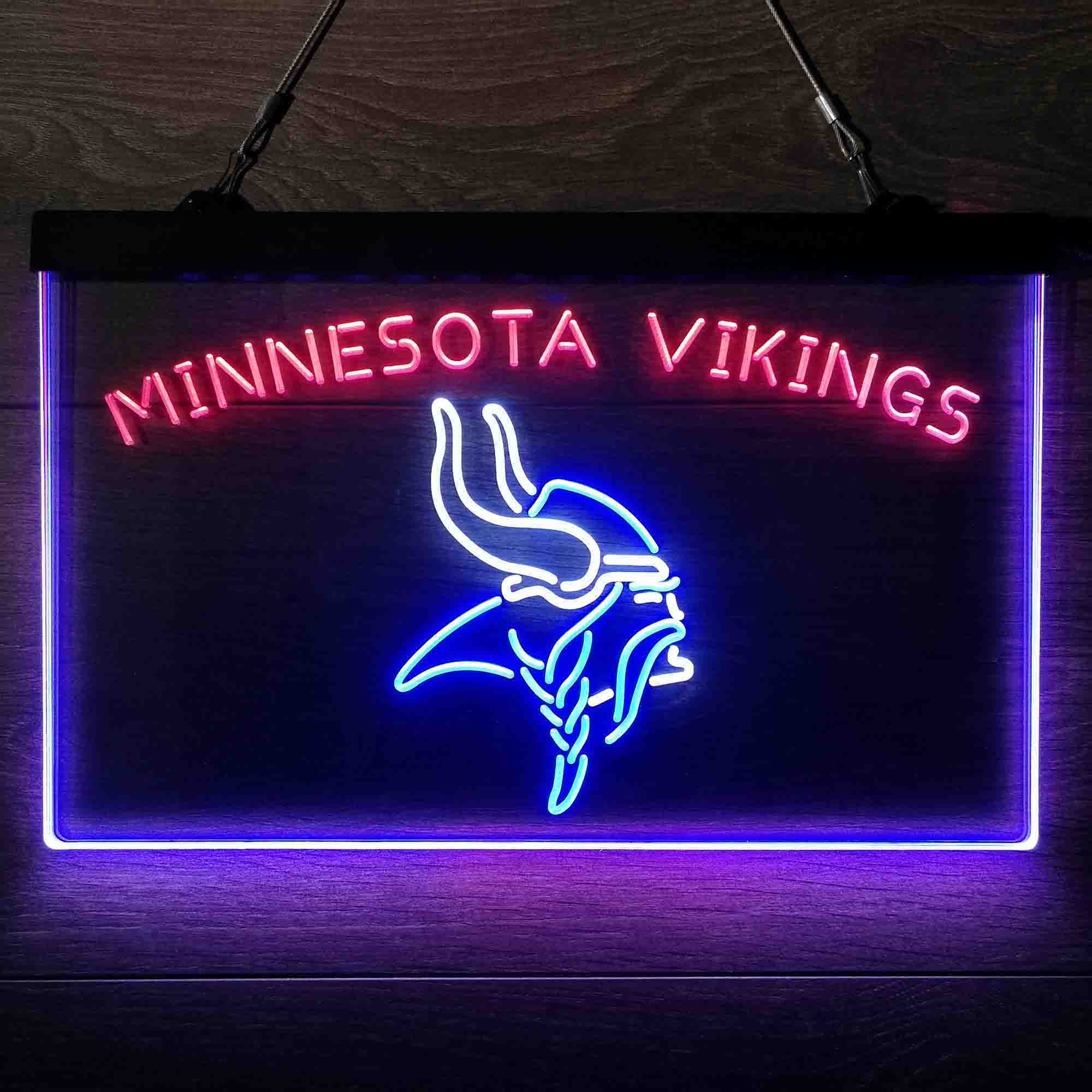 Minnesota Vikings Neon 3-Color LED Light Sign