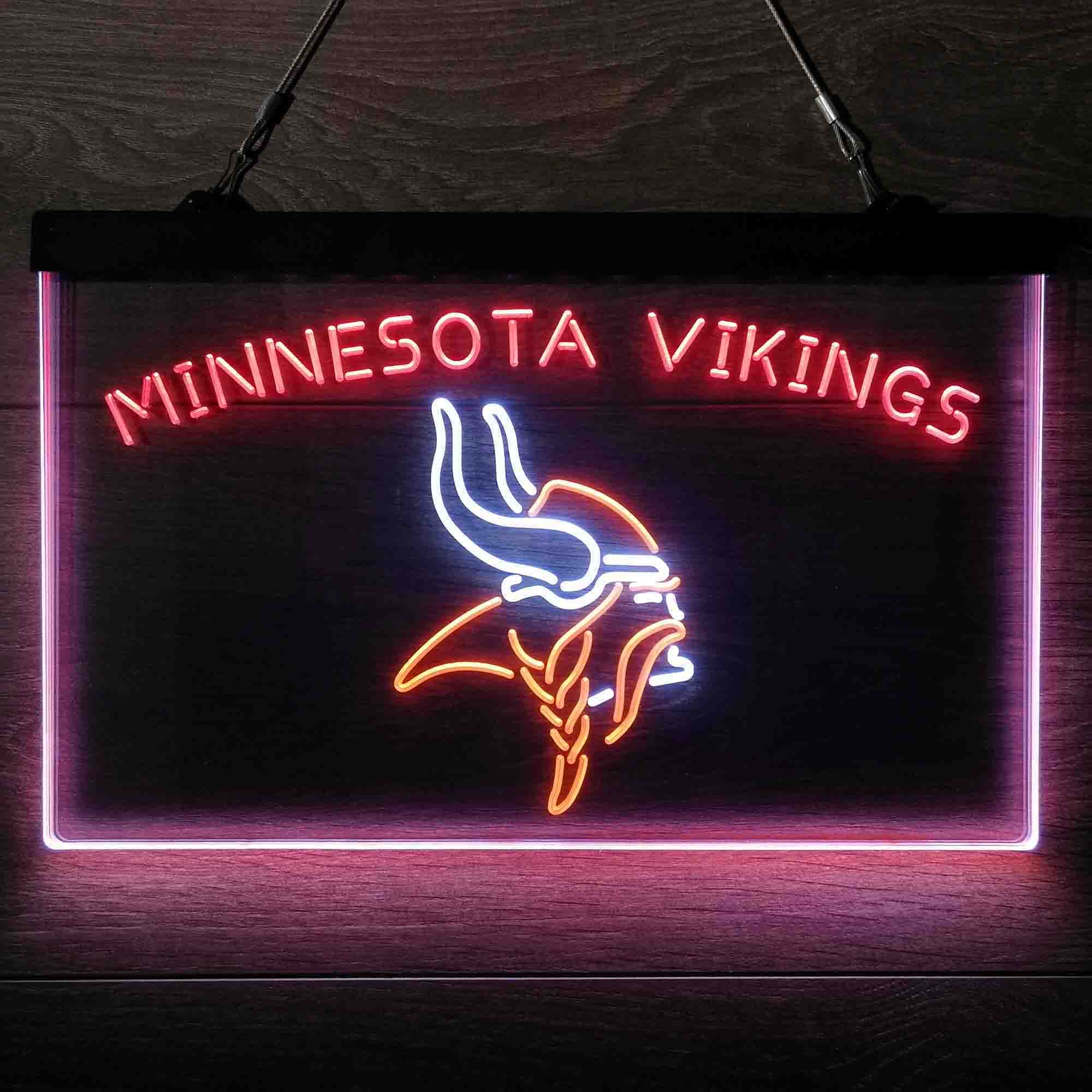 Minnesota Vikings Neon 3-Color LED Light Sign