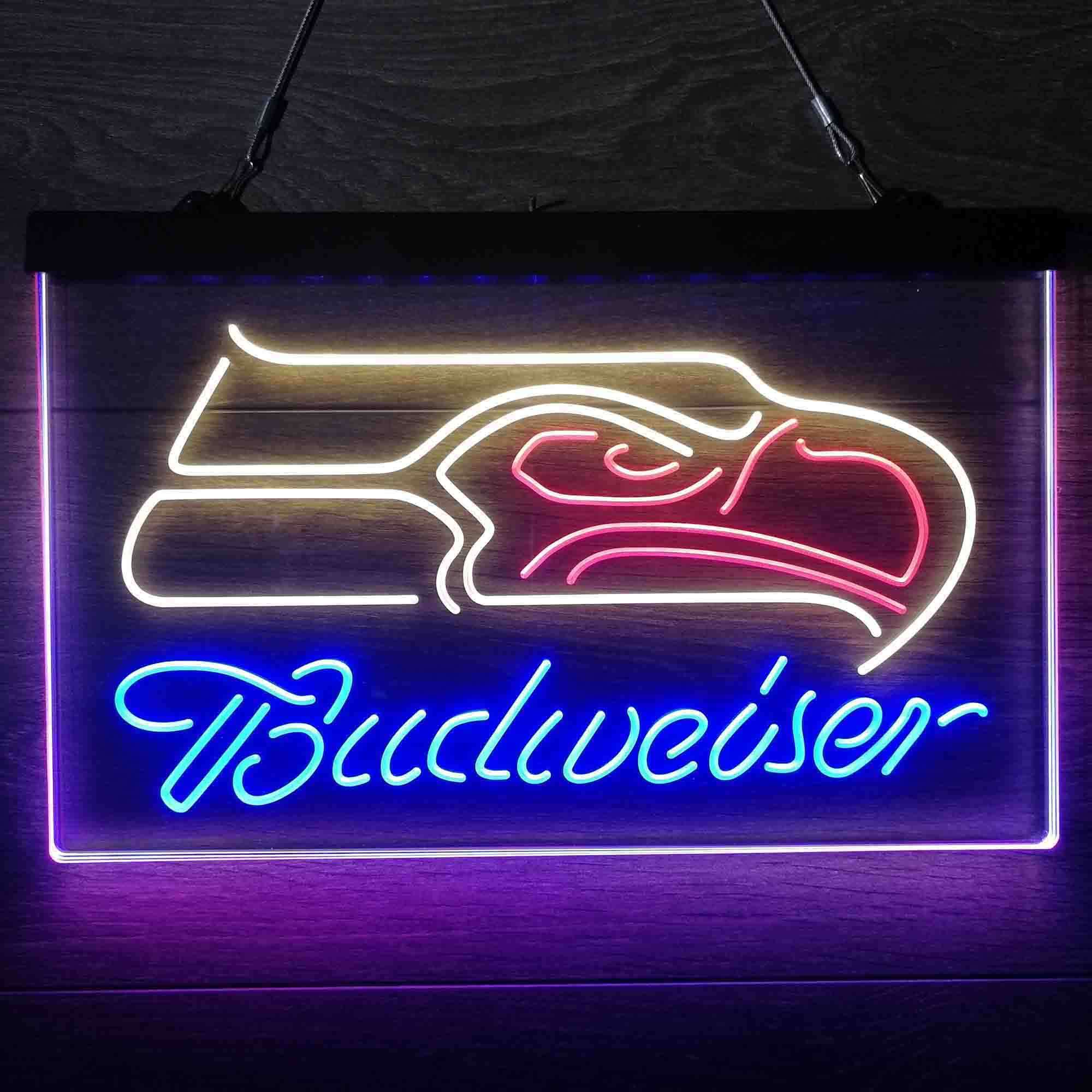 Seattle Seahawks Budweiser Neon-Like LED Light Sign