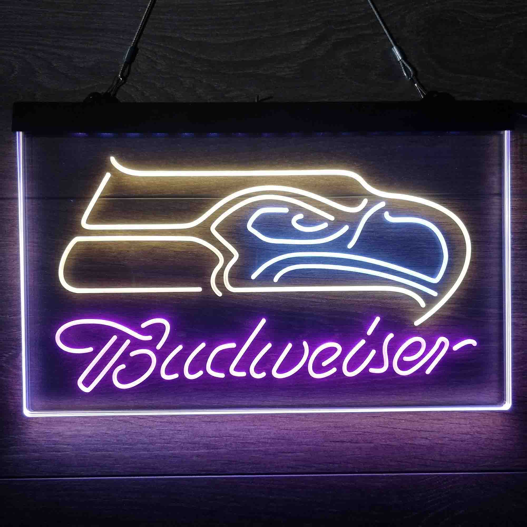 Seattle Seahawks Budweiser Neon-Like LED Light Sign