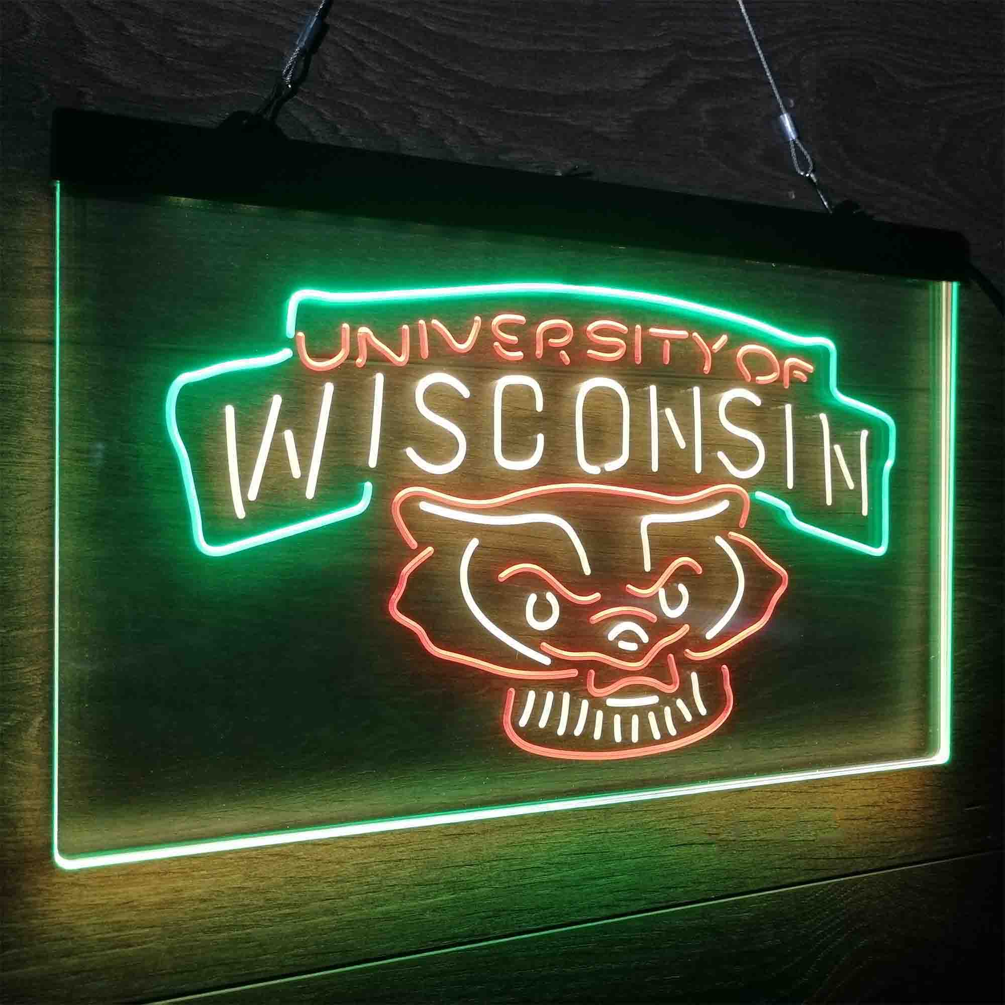 Wisconsin Badgers Neon LED Sign 3 Colors