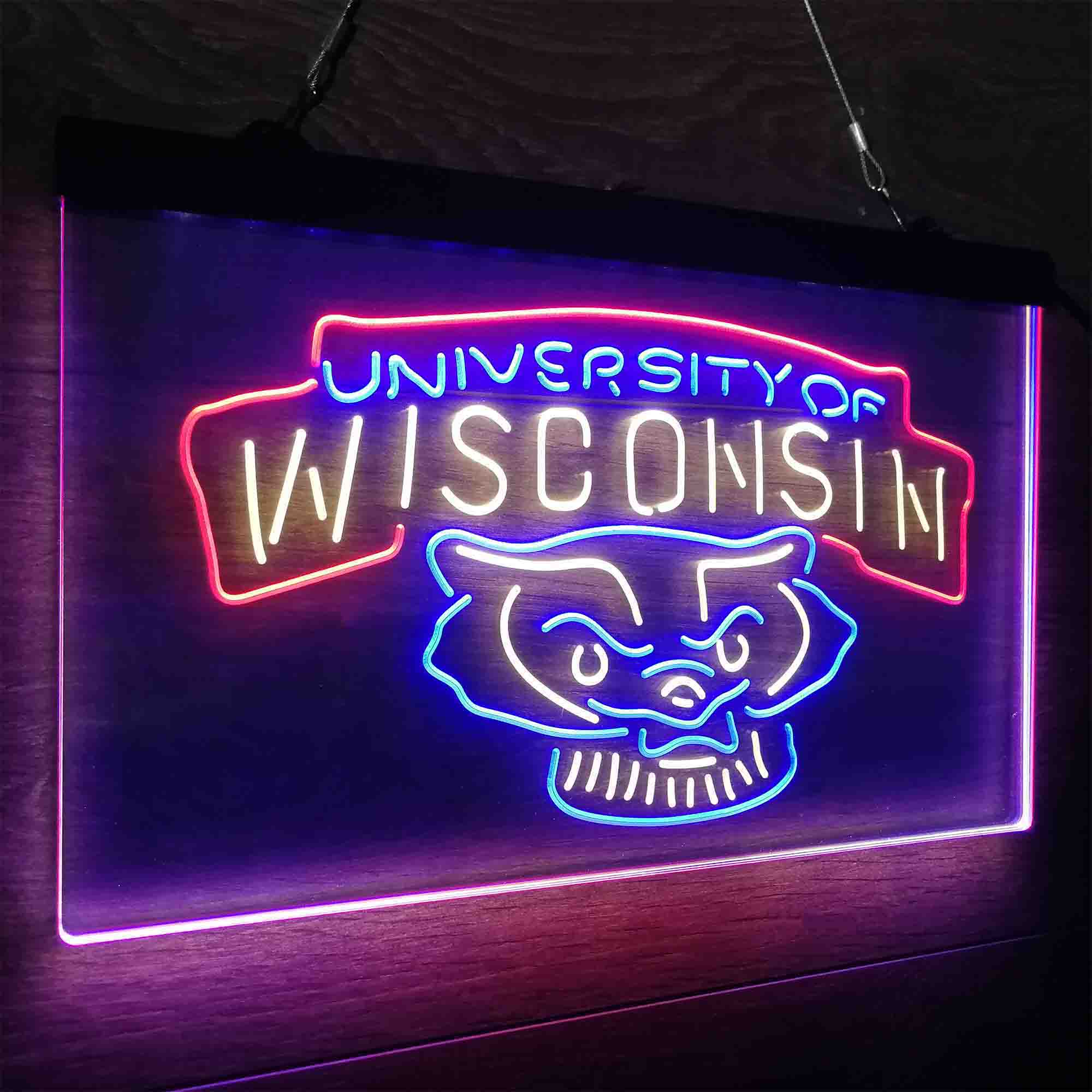 Wisconsin Badgers Neon LED Sign 3 Colors