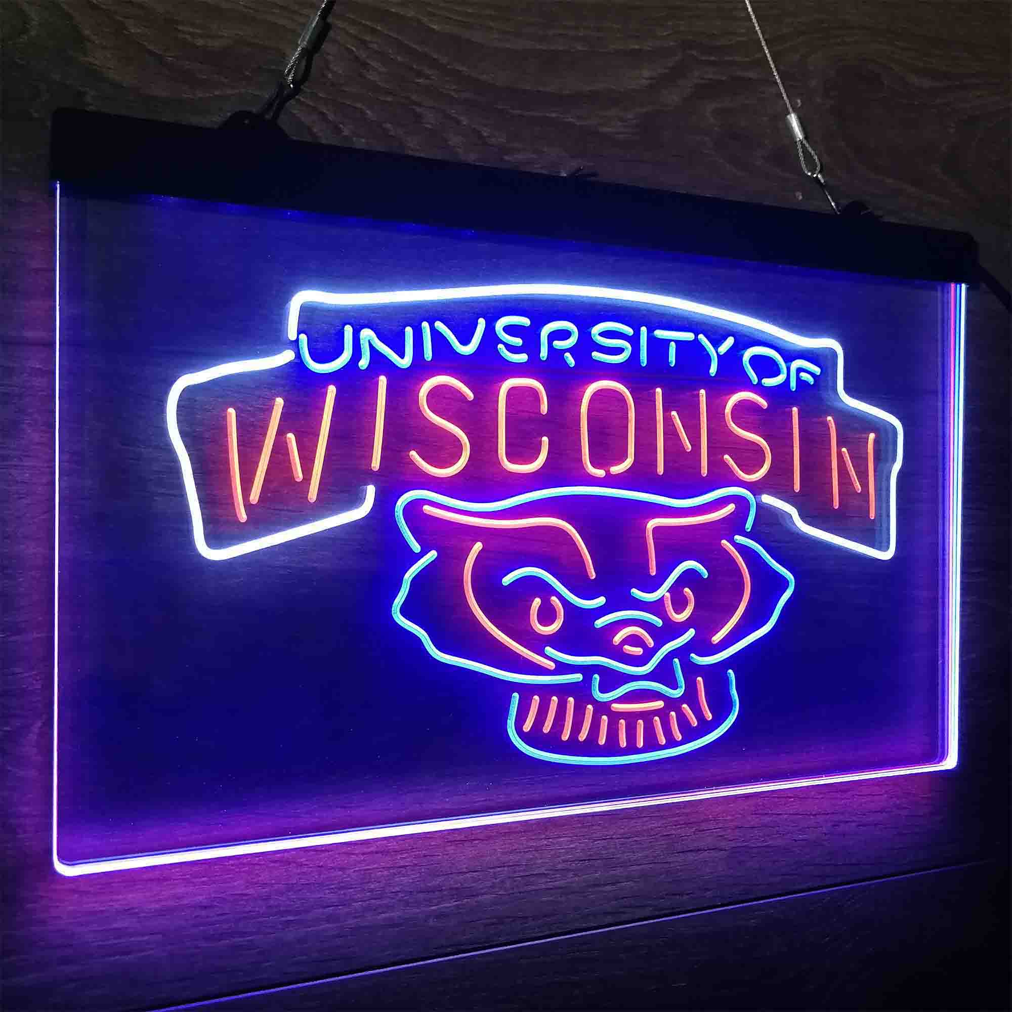 Wisconsin Badgers Neon LED Sign 3 Colors