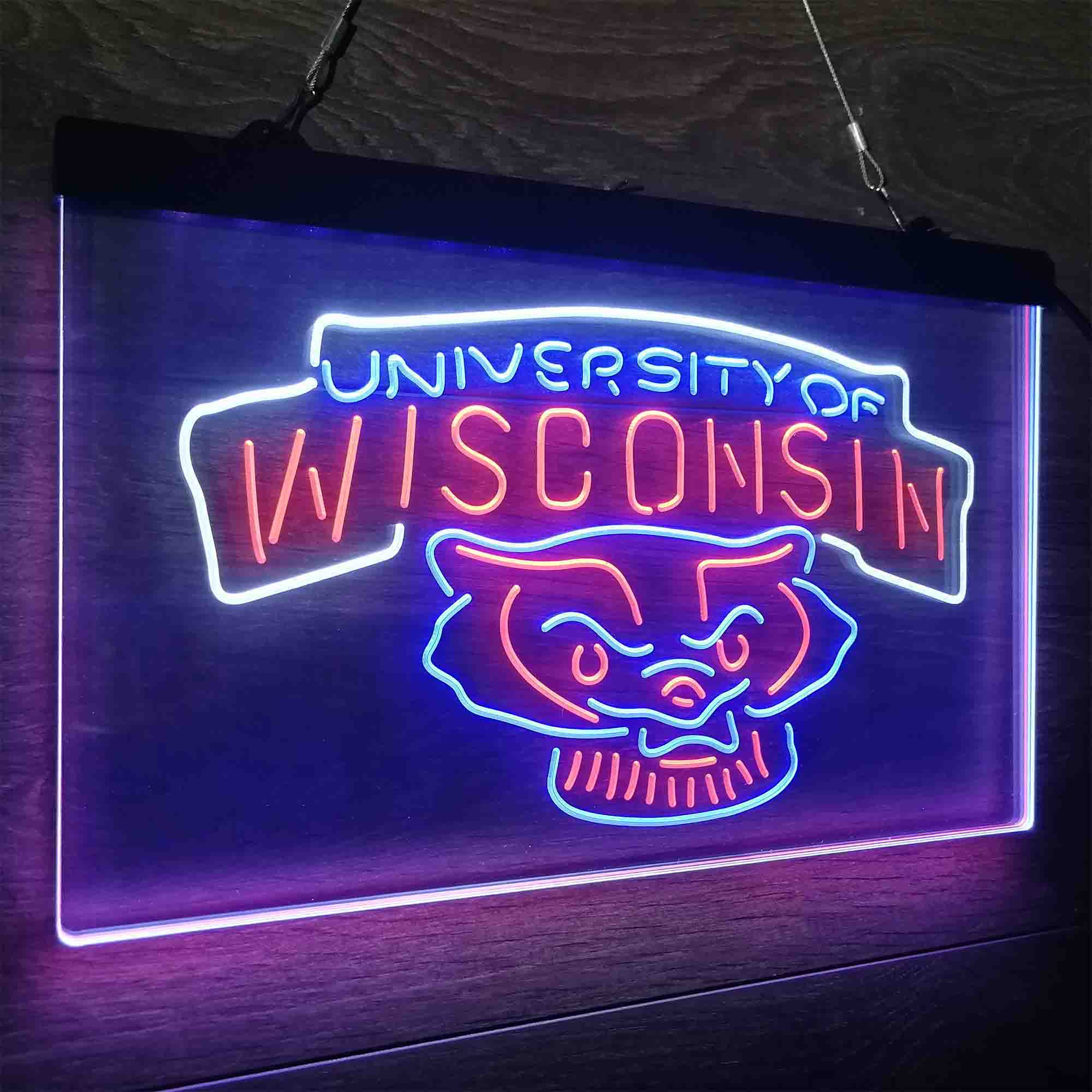 Wisconsin Badgers Neon LED Sign 3 Colors