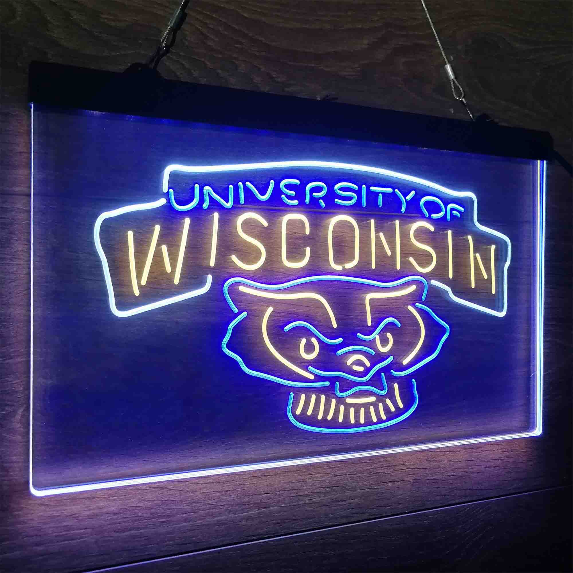 Wisconsin Badgers Neon LED Sign 3 Colors