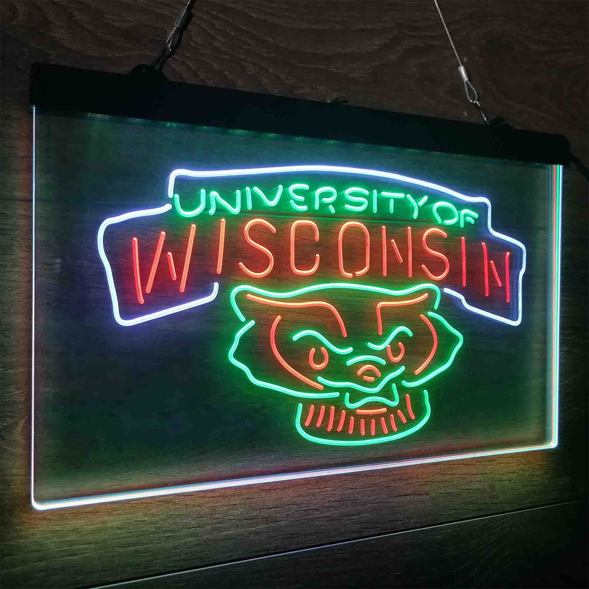 Wisconsin Badgers Neon LED Sign 3 Colors