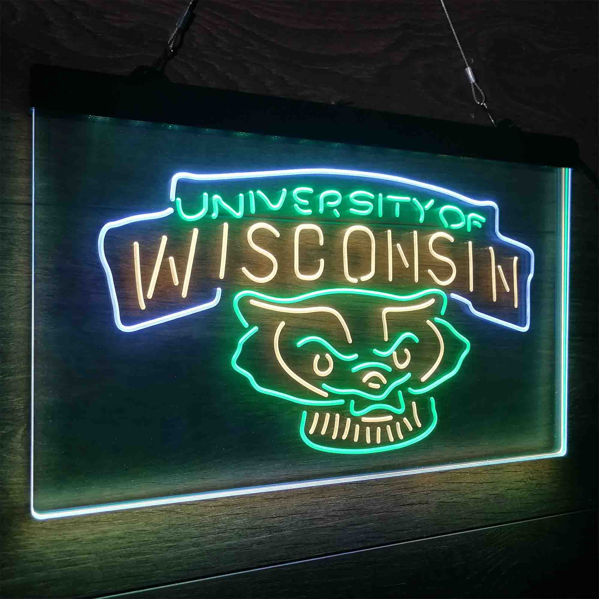 Wisconsin Badgers Neon LED Sign 3 Colors