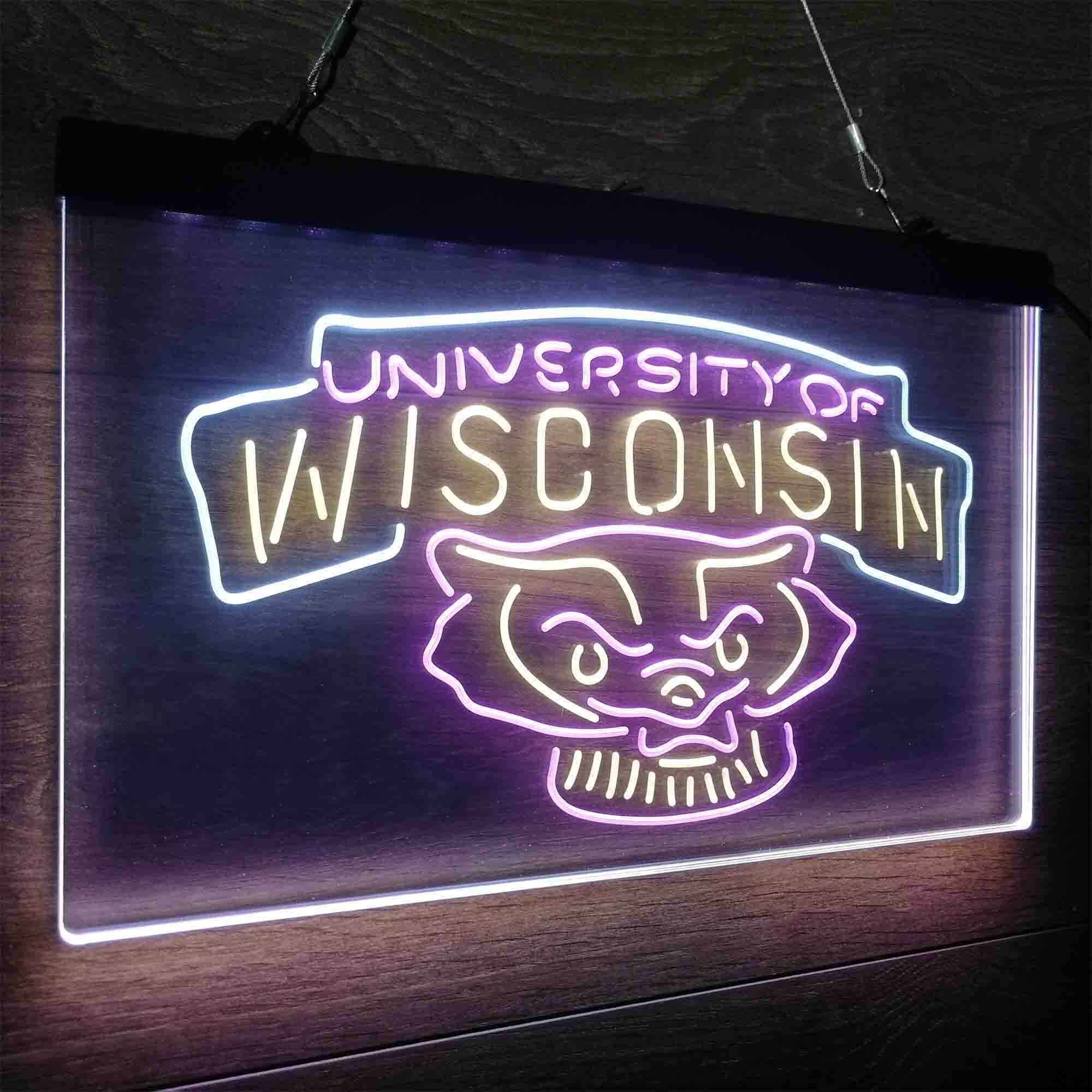 Wisconsin Badgers Neon LED Sign 3 Colors