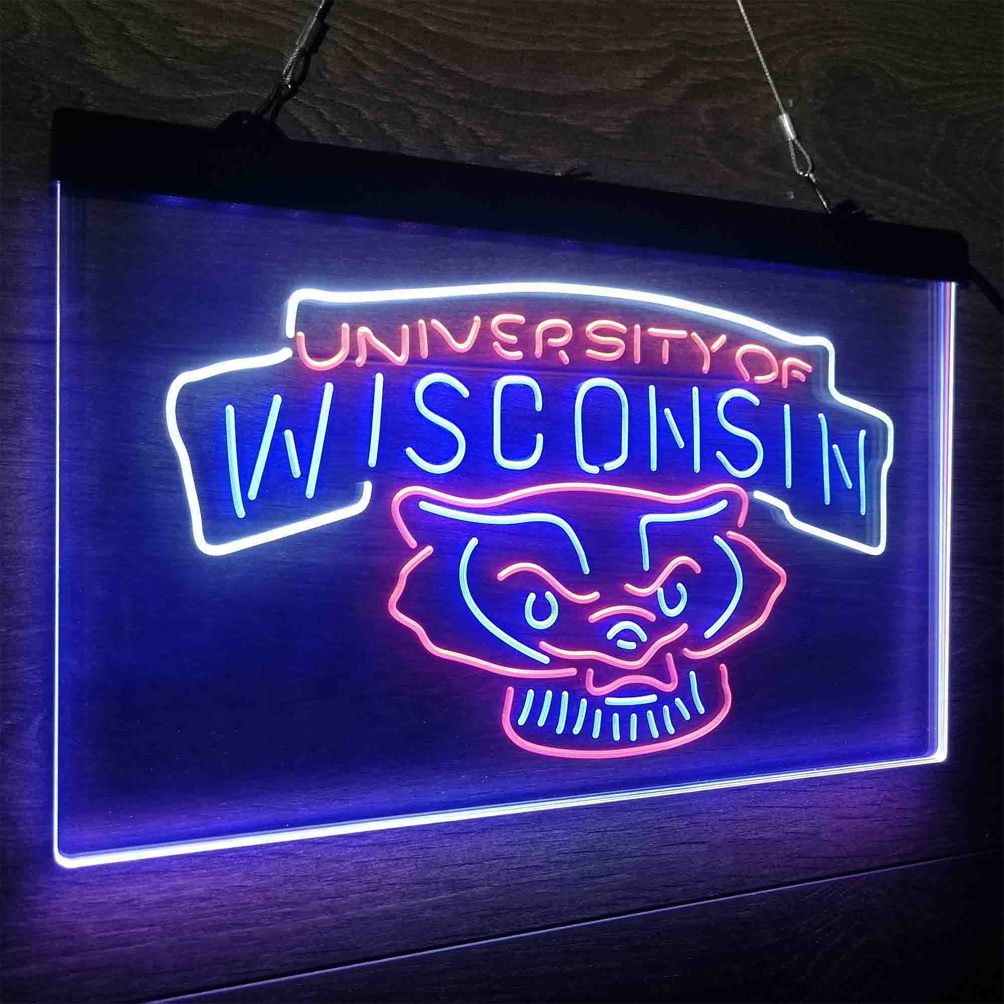 Wisconsin Badgers Neon LED Sign 3 Colors