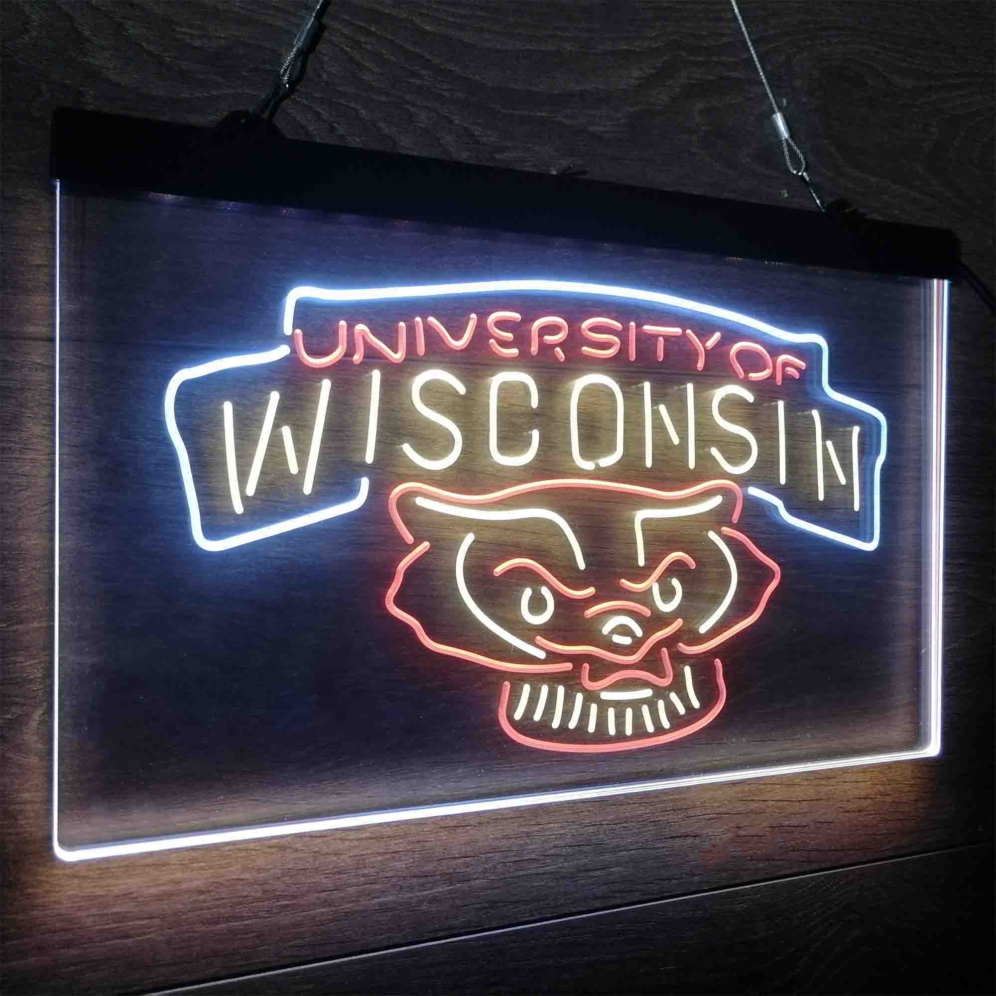 Wisconsin Badgers Neon LED Sign 3 Colors