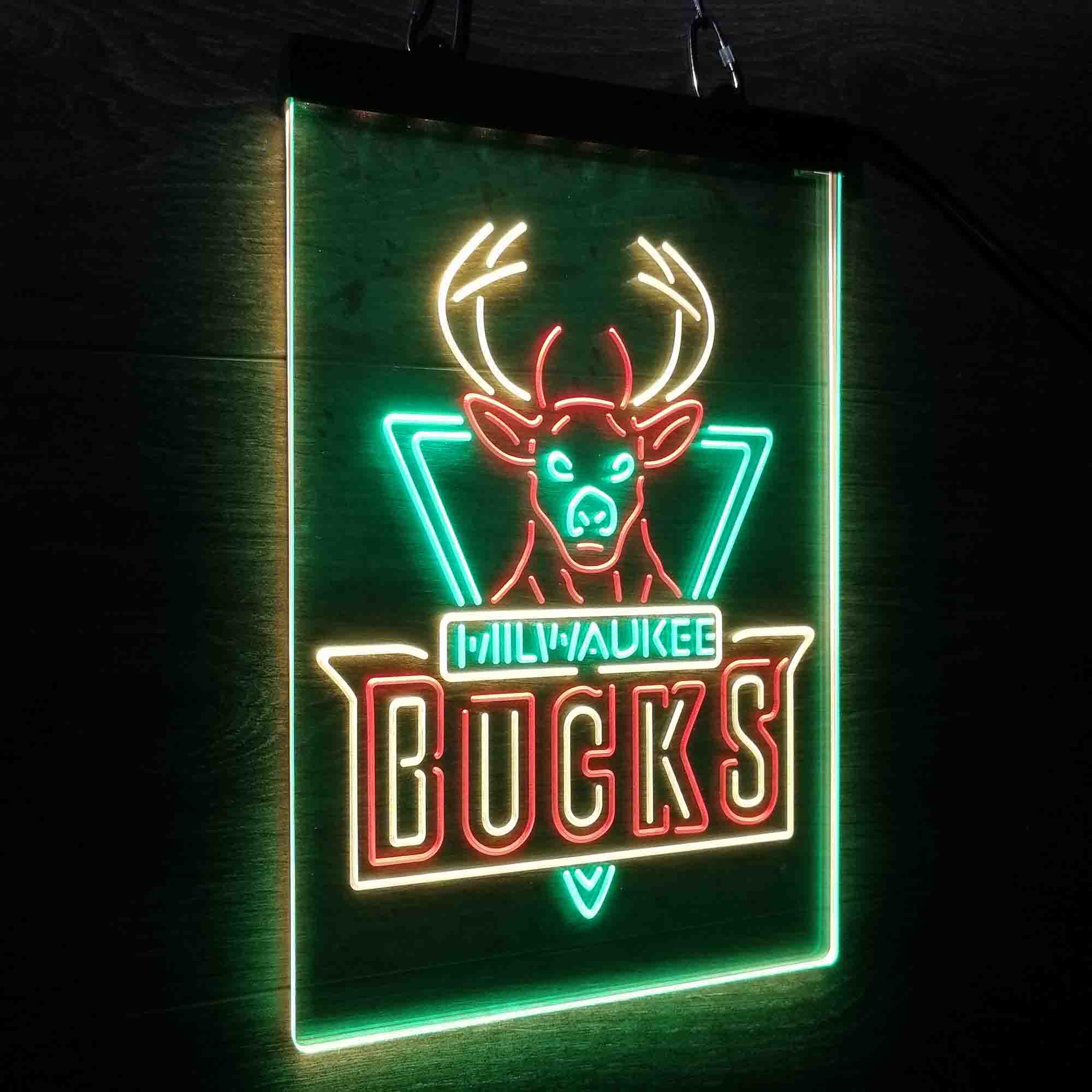 Milwaukee Bucks Neon LED Sign 3 Colors