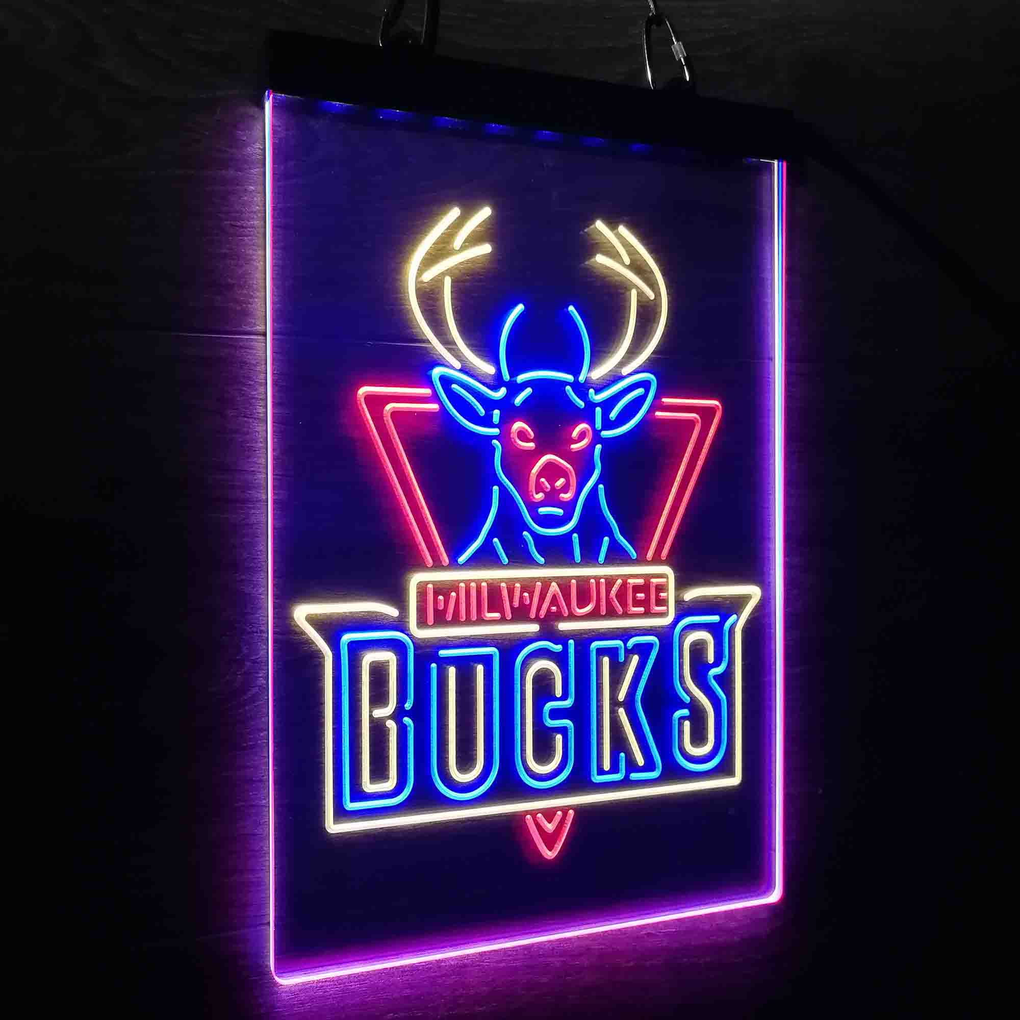 Milwaukee Bucks Neon LED Sign 3 Colors