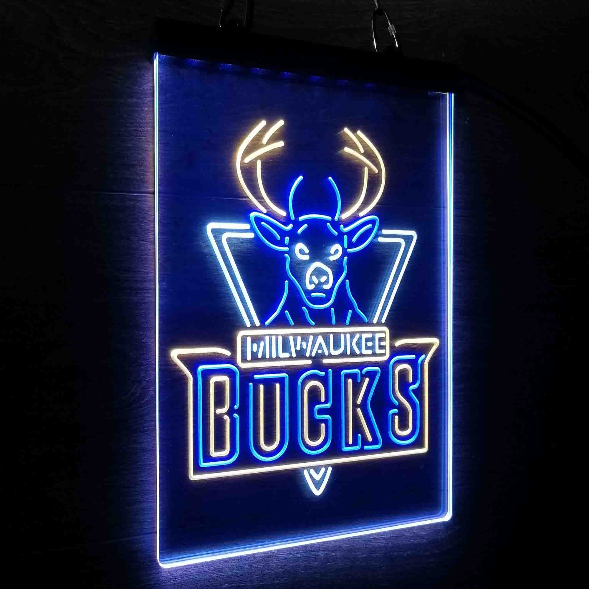 Milwaukee Bucks Neon LED Sign 3 Colors