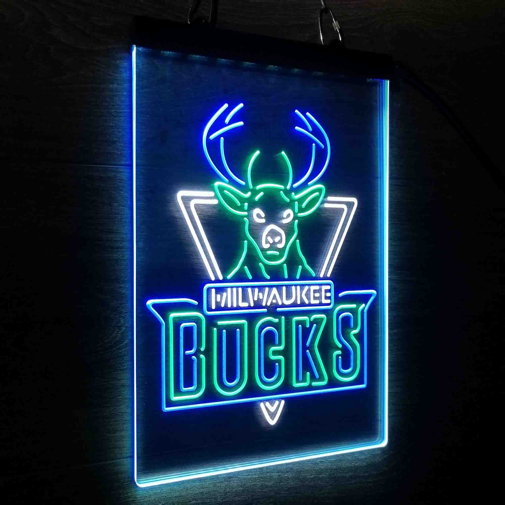 Milwaukee Bucks Neon LED Sign 3 Colors