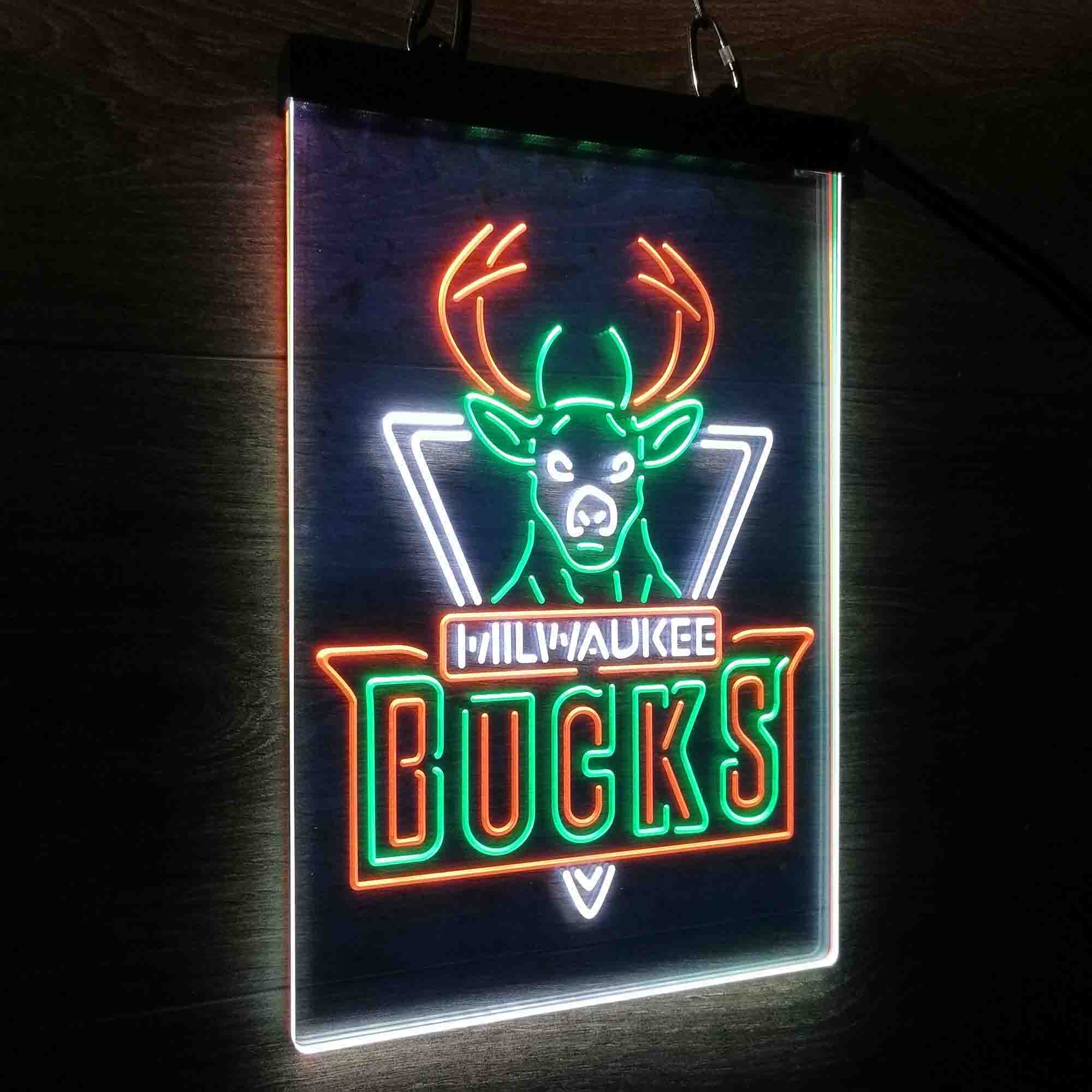 Milwaukee Bucks Neon LED Sign 3 Colors