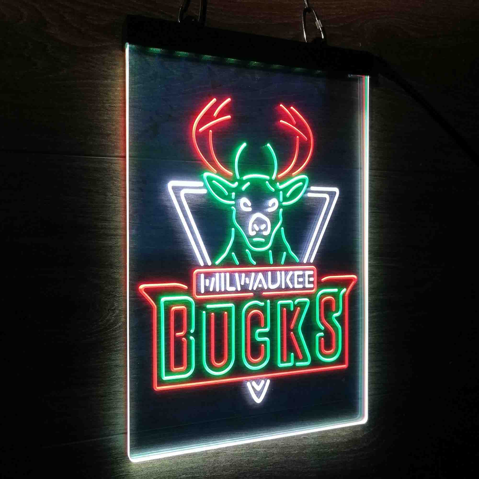 Milwaukee Bucks Neon LED Sign 3 Colors