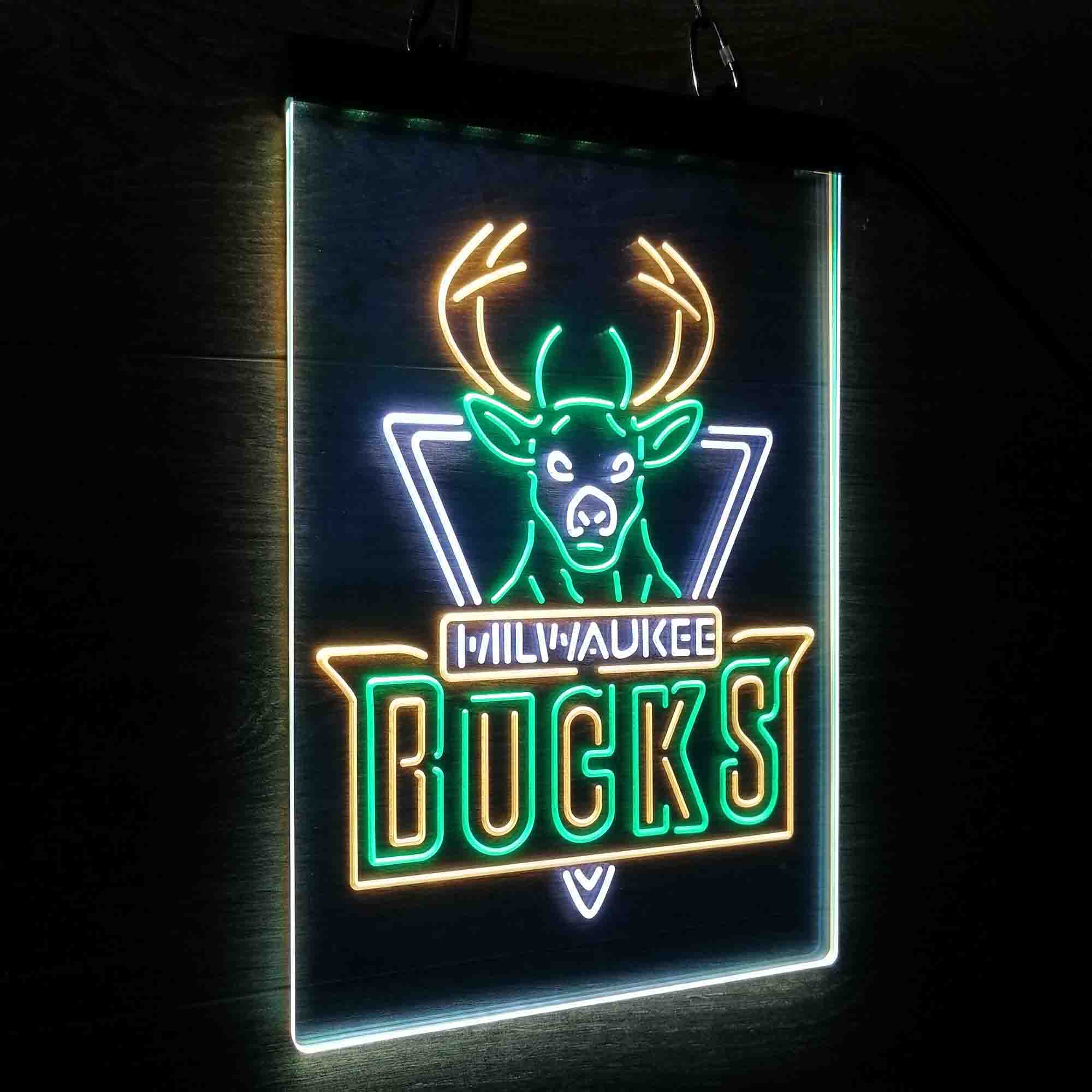 Milwaukee Bucks Neon LED Sign 3 Colors