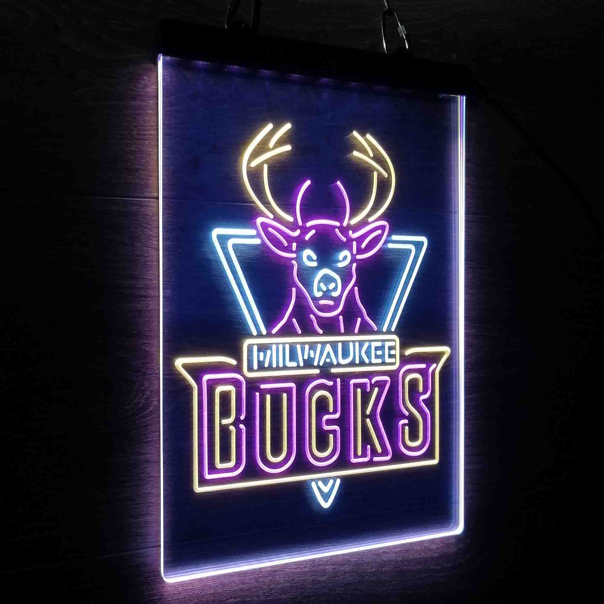 Milwaukee Bucks Neon LED Sign 3 Colors