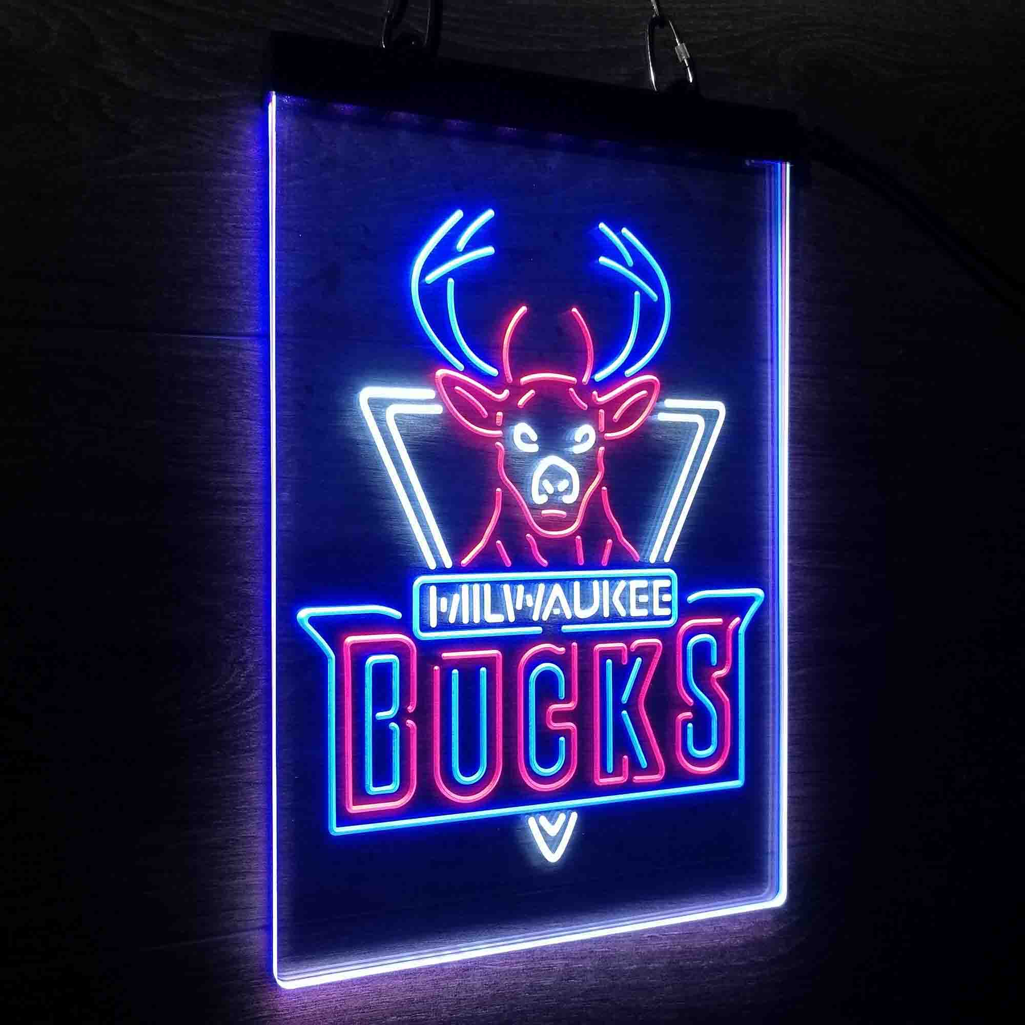 Milwaukee Bucks Neon LED Sign 3 Colors