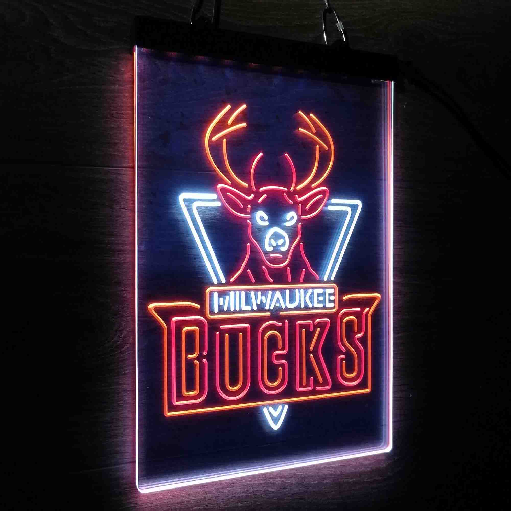 Milwaukee Bucks Neon LED Sign 3 Colors