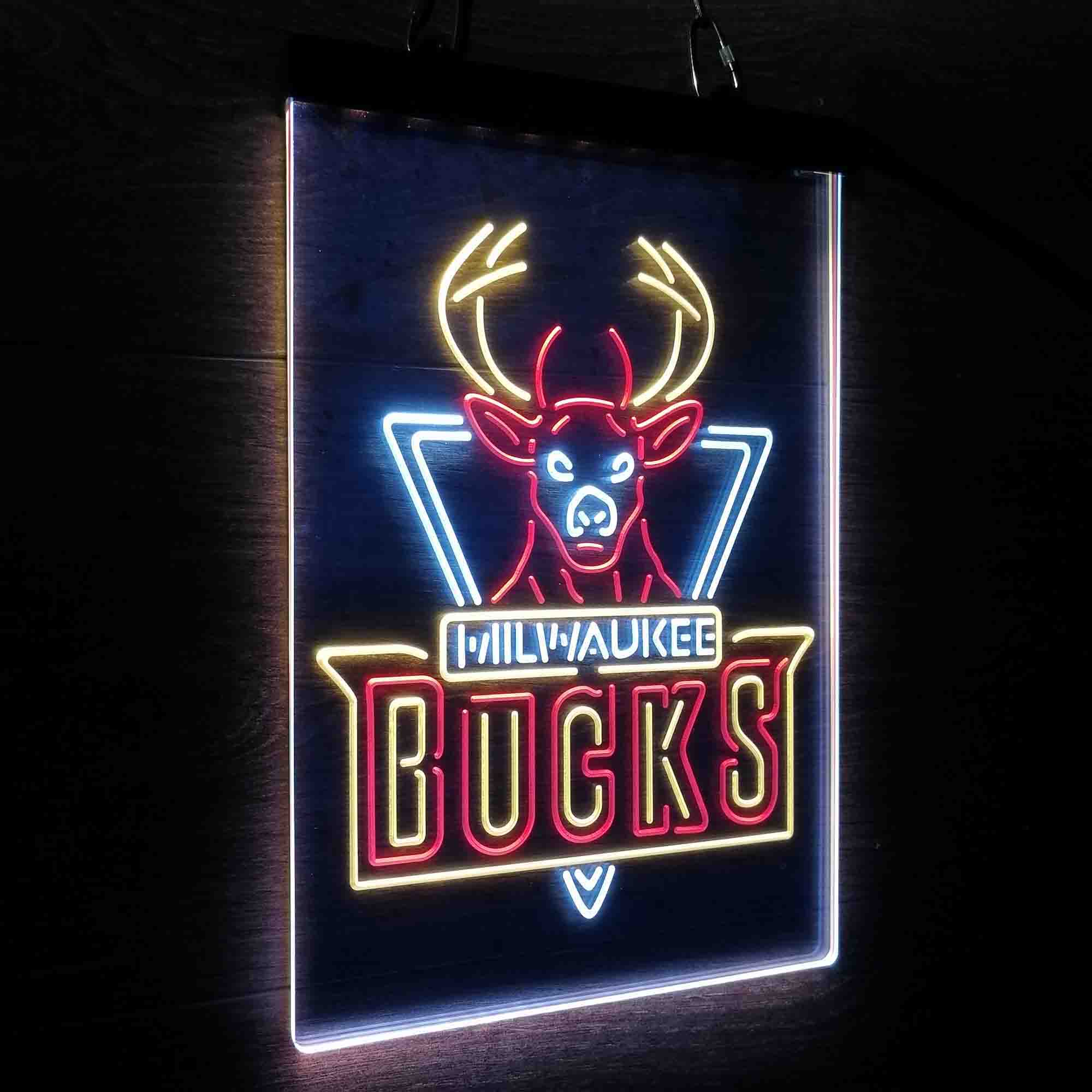 Milwaukee Bucks Neon LED Sign 3 Colors