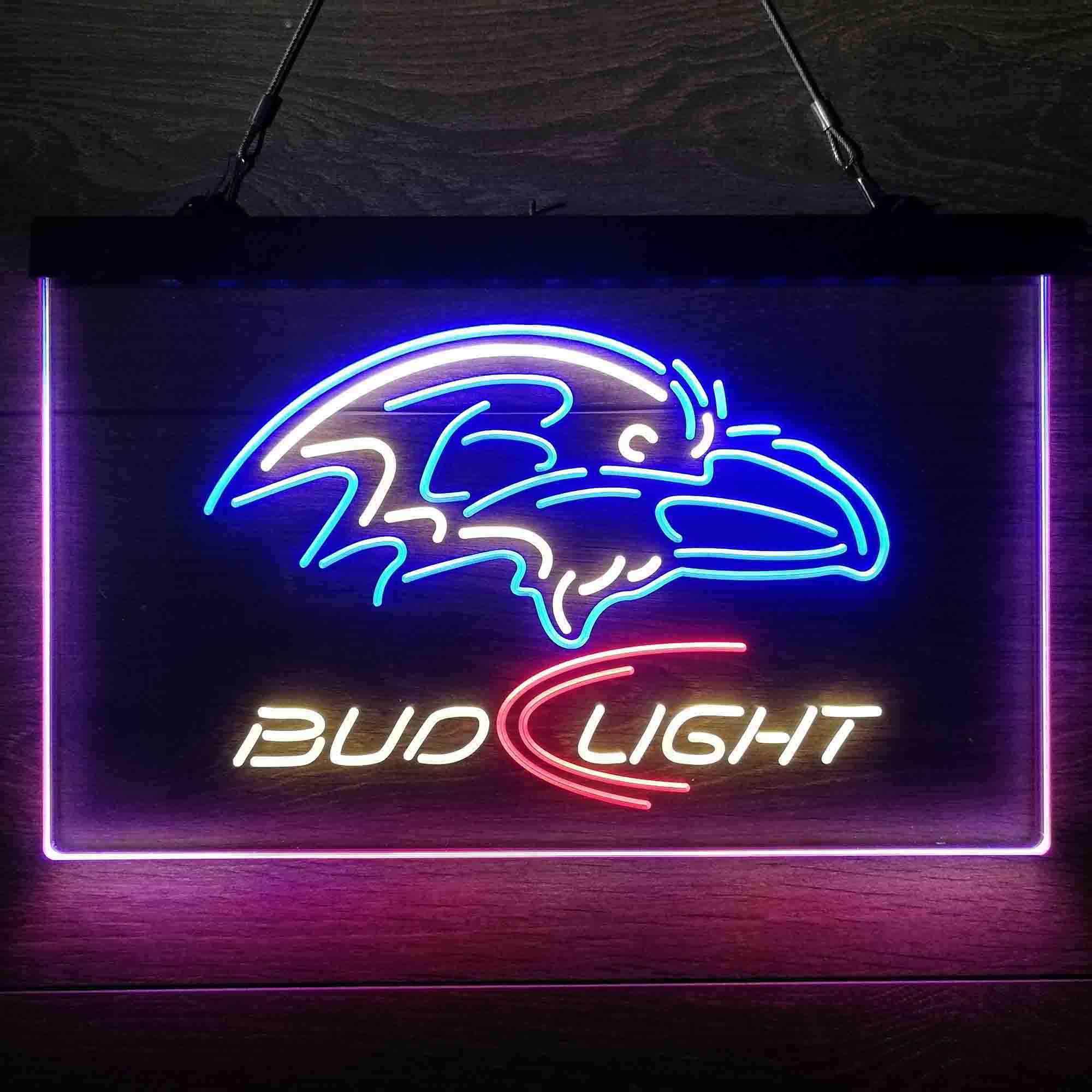 Baltimore Ravens Bud Light  Neon-Like Led Light Sign