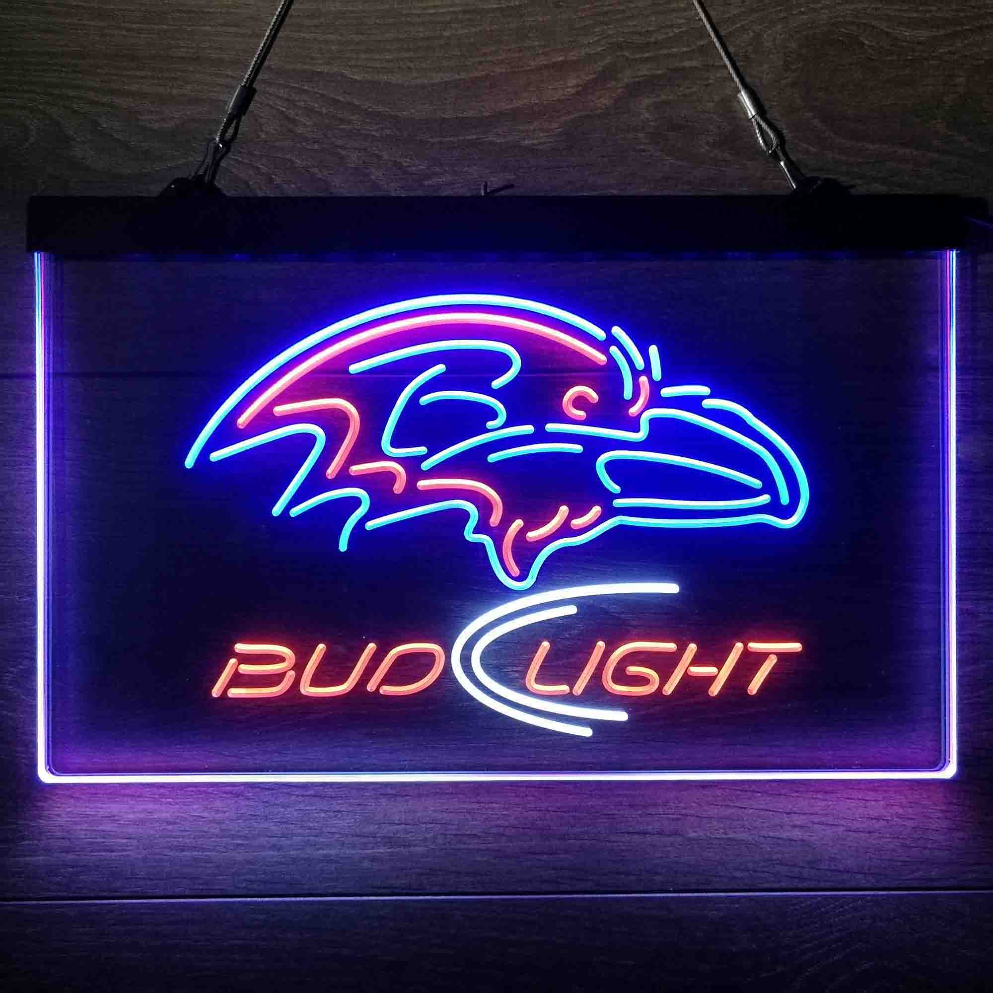 Baltimore Ravens Bud Light  Neon-Like Led Light Sign