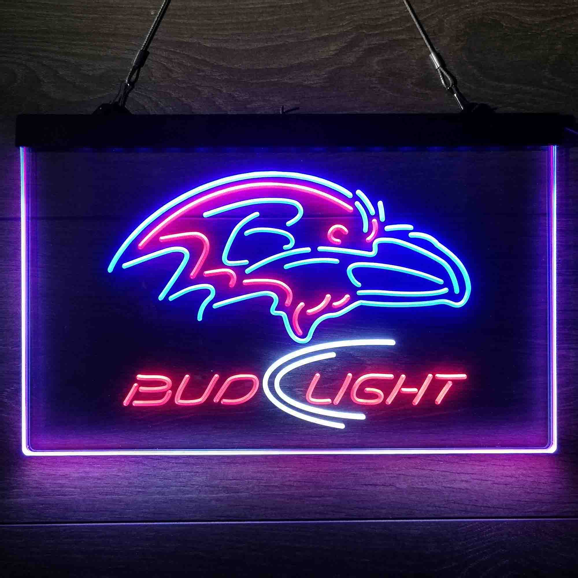 Baltimore Ravens Bud Light  Neon-Like Led Light Sign