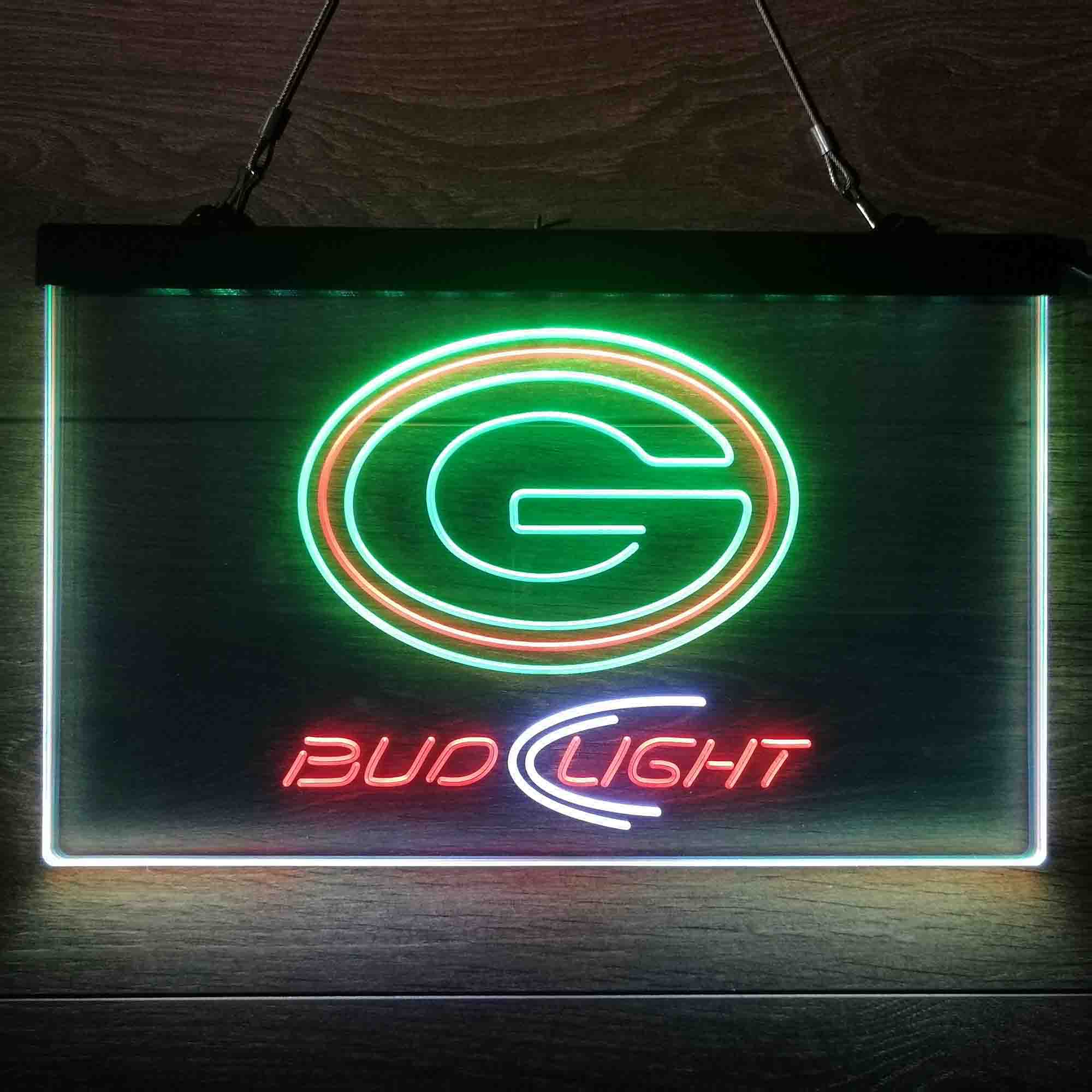 Green Bay Packers Bud Light Neon-Like Led Light Sign