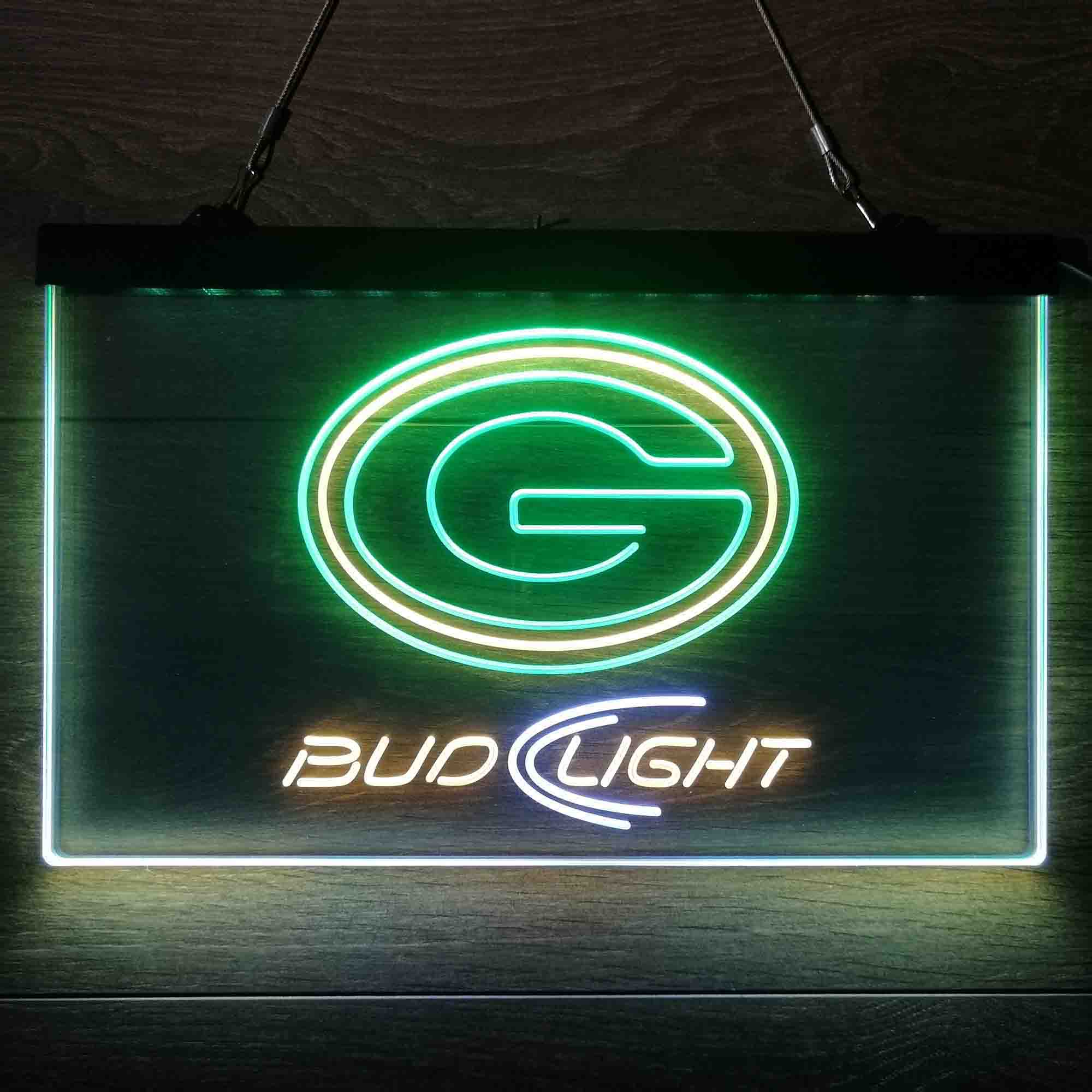 Green Bay Packers Bud Light Neon-Like Led Light Sign