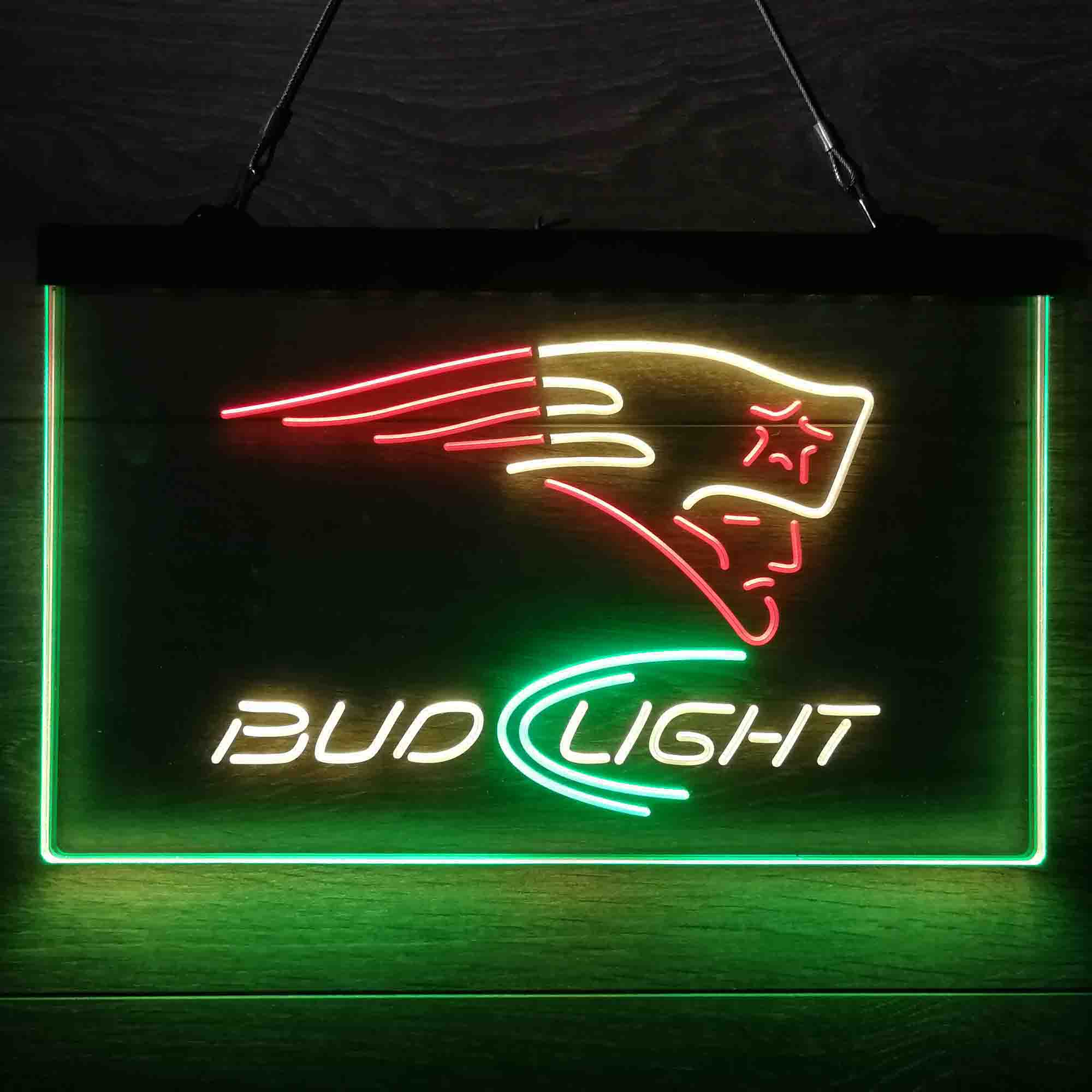 New England Patriots Bud Light Neon-Like Led Light Sign