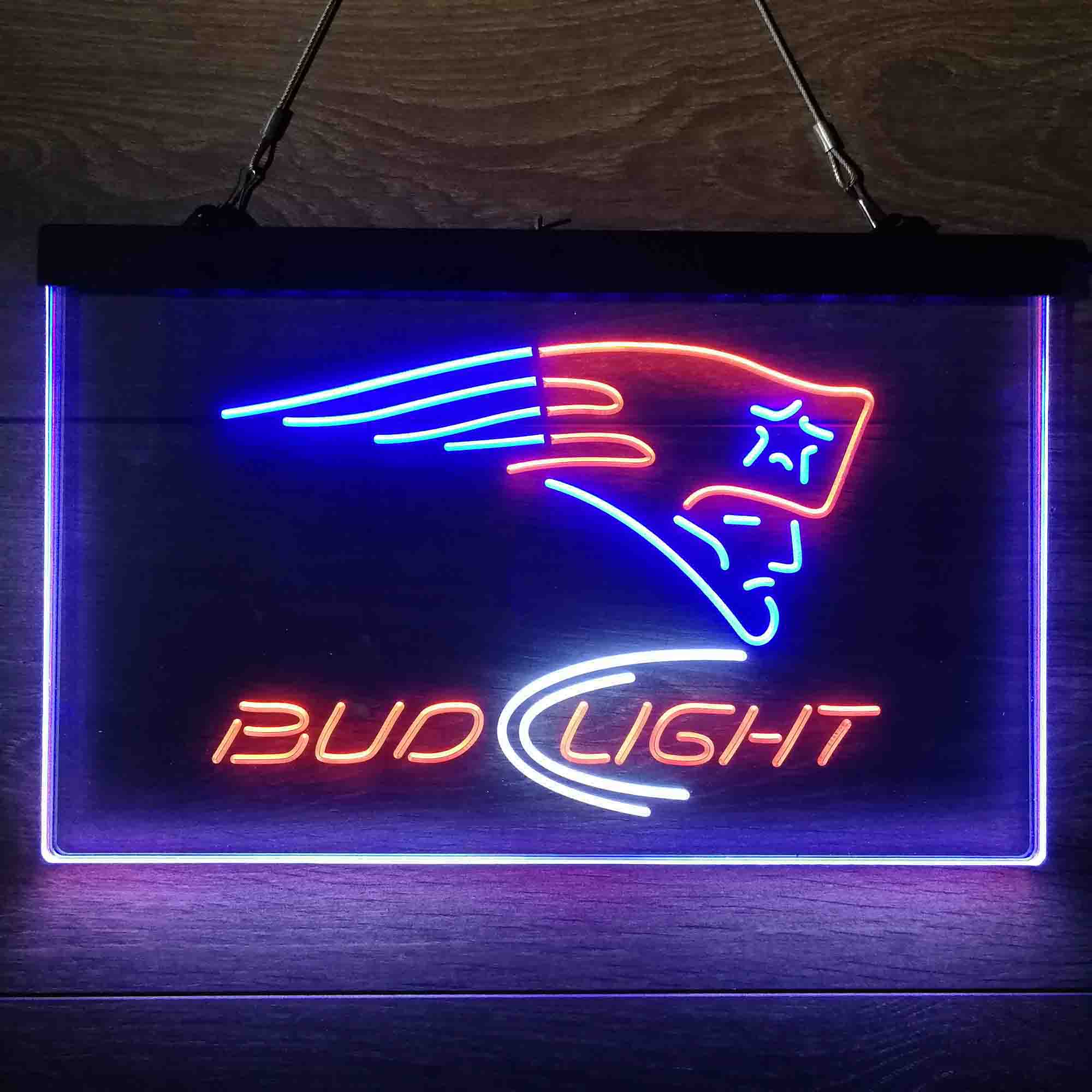 New England Patriots Bud Light Neon-Like Led Light Sign