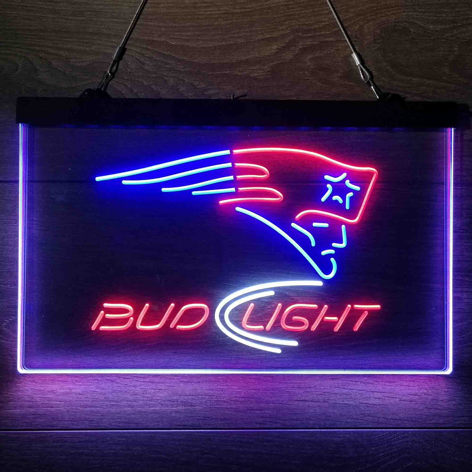 New England Patriots Bud Light Neon-Like Led Light Sign