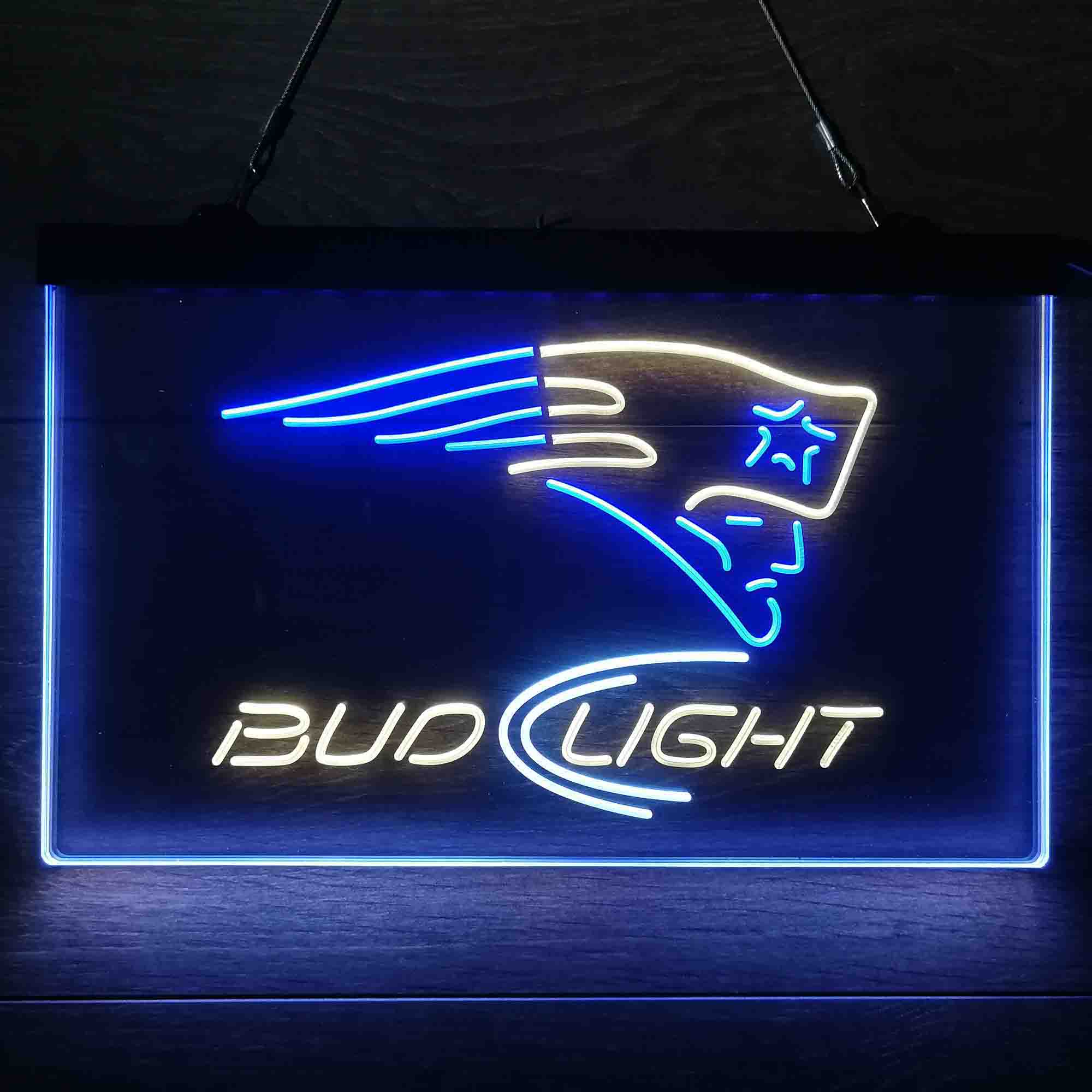 New England Patriots Bud Light Neon-Like Led Light Sign