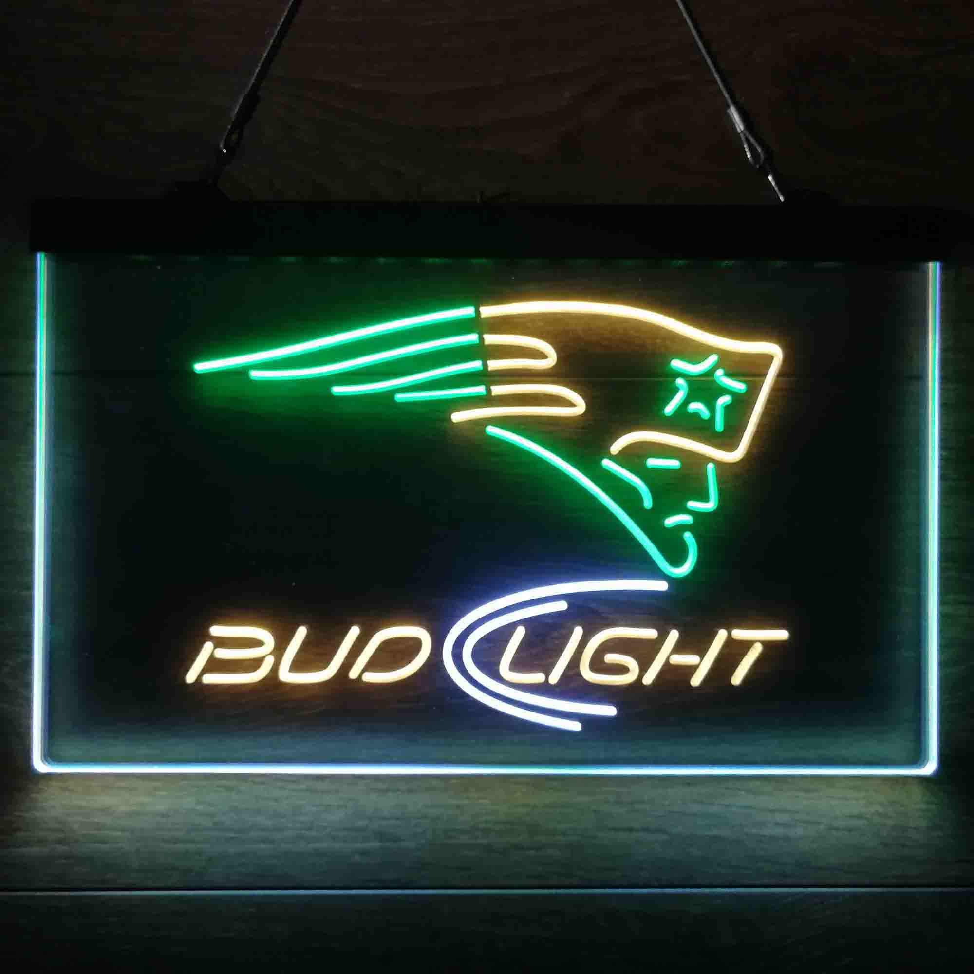 New England Patriots Bud Light Neon-Like Led Light Sign