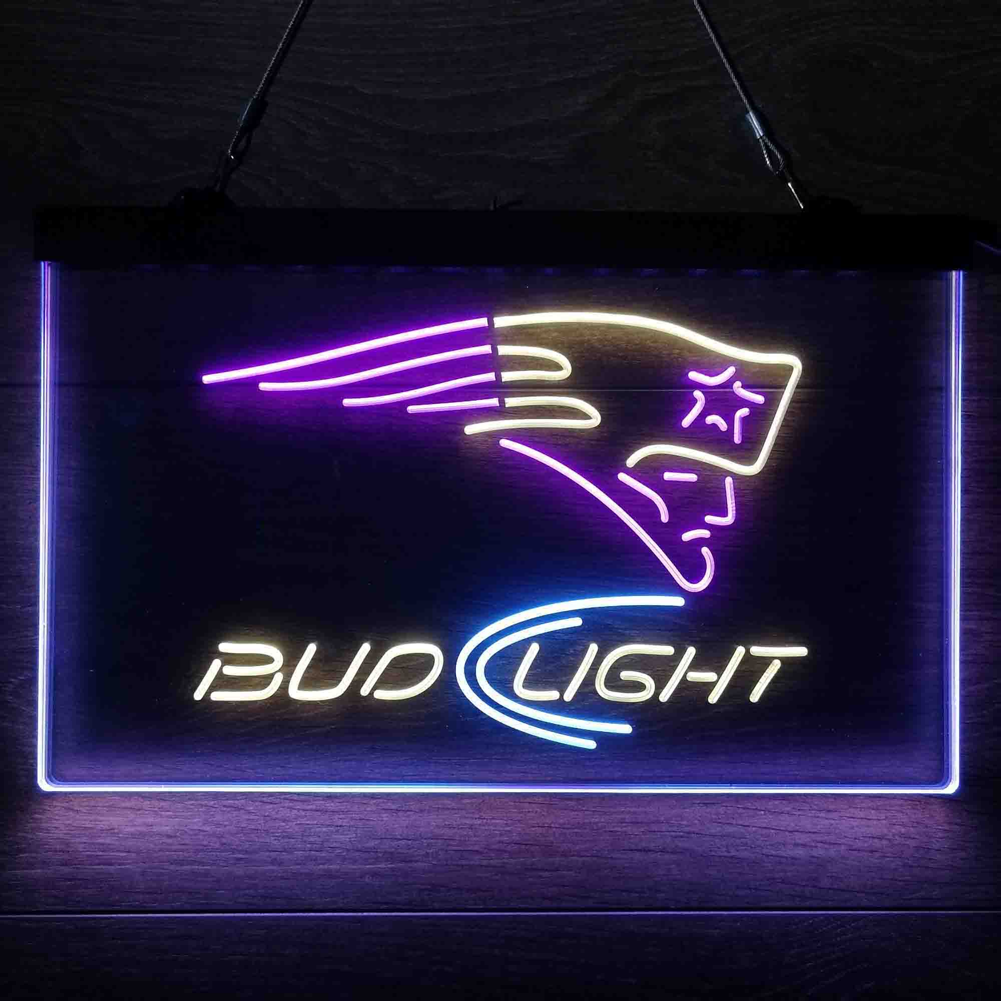 New England Patriots Bud Light Neon-Like Led Light Sign