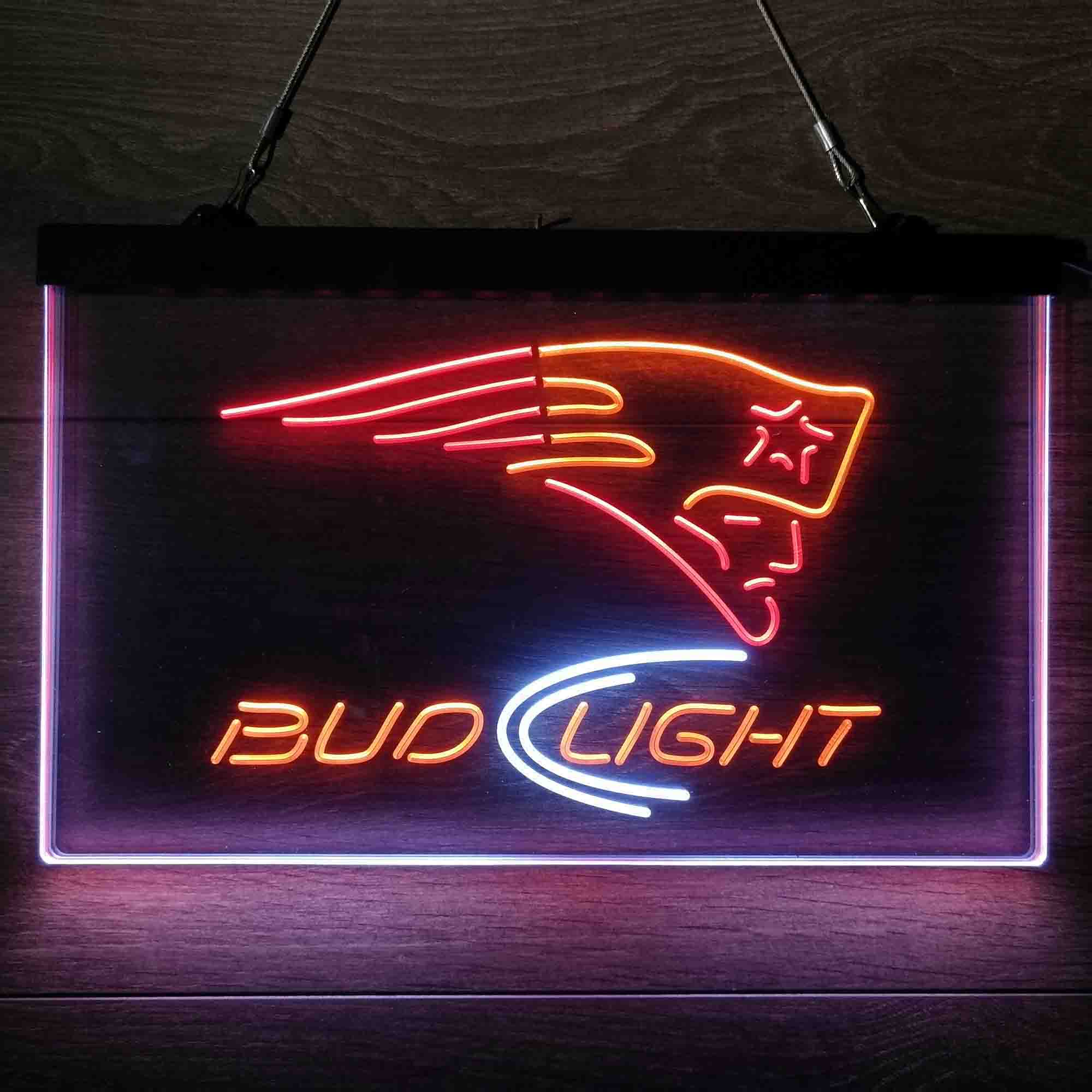 New England Patriots Bud Light Neon-Like Led Light Sign