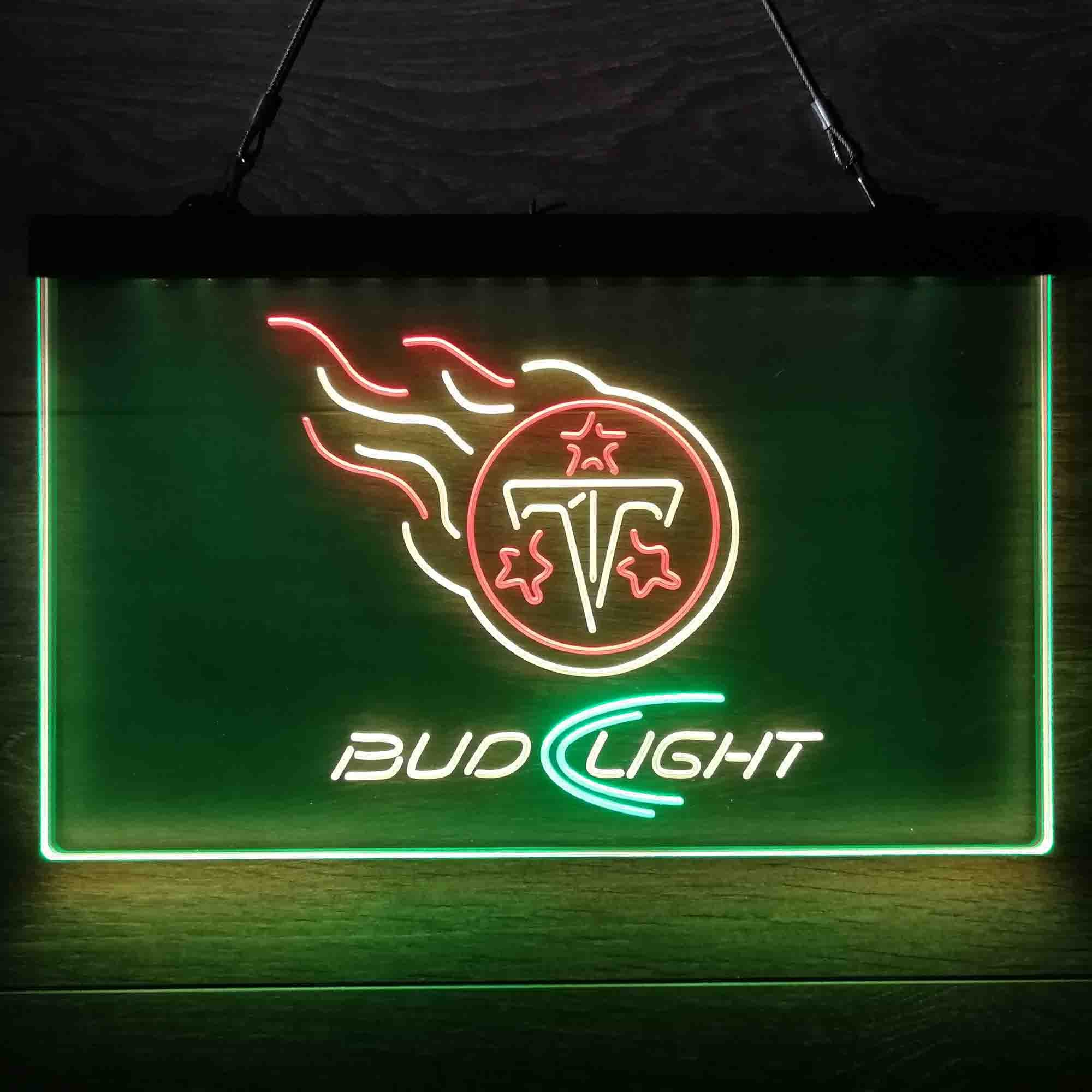 Red Tennessee Titans Bud Light Neon-Like Led Light Sign