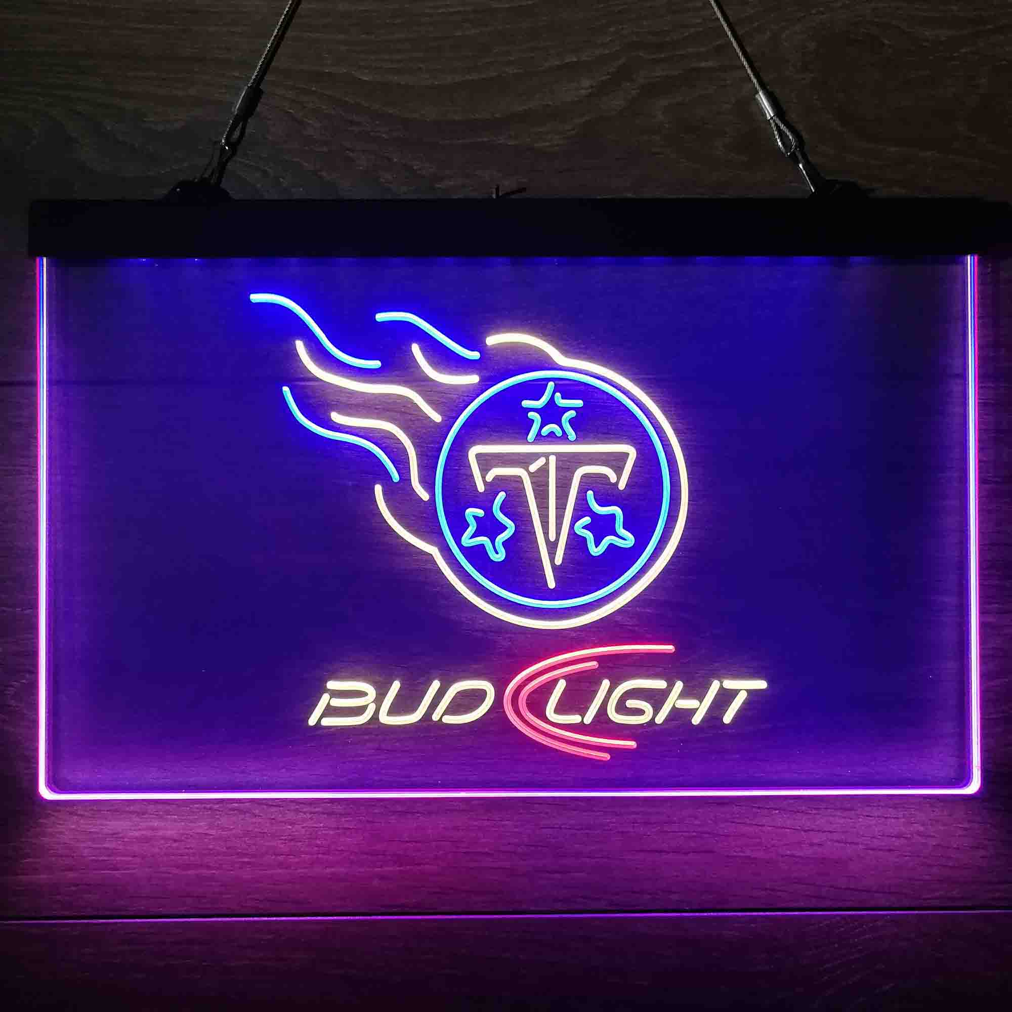 Red Tennessee Titans Bud Light Neon-Like Led Light Sign