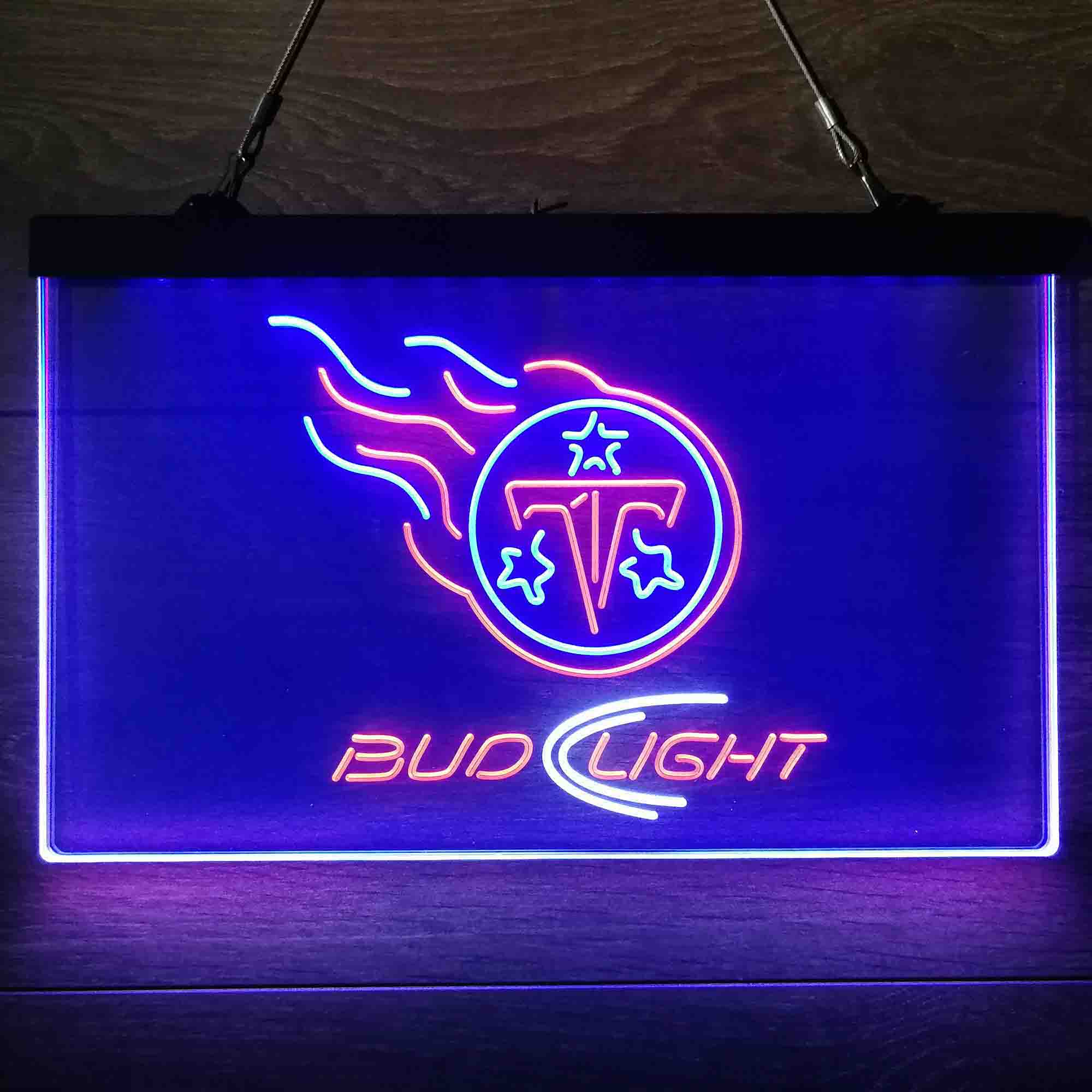 Red Tennessee Titans Bud Light Neon-Like Led Light Sign