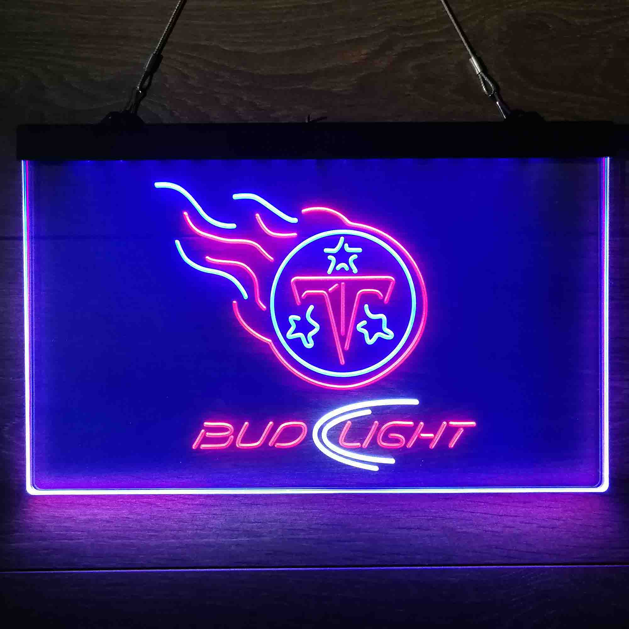 Red Tennessee Titans Bud Light Neon-Like Led Light Sign