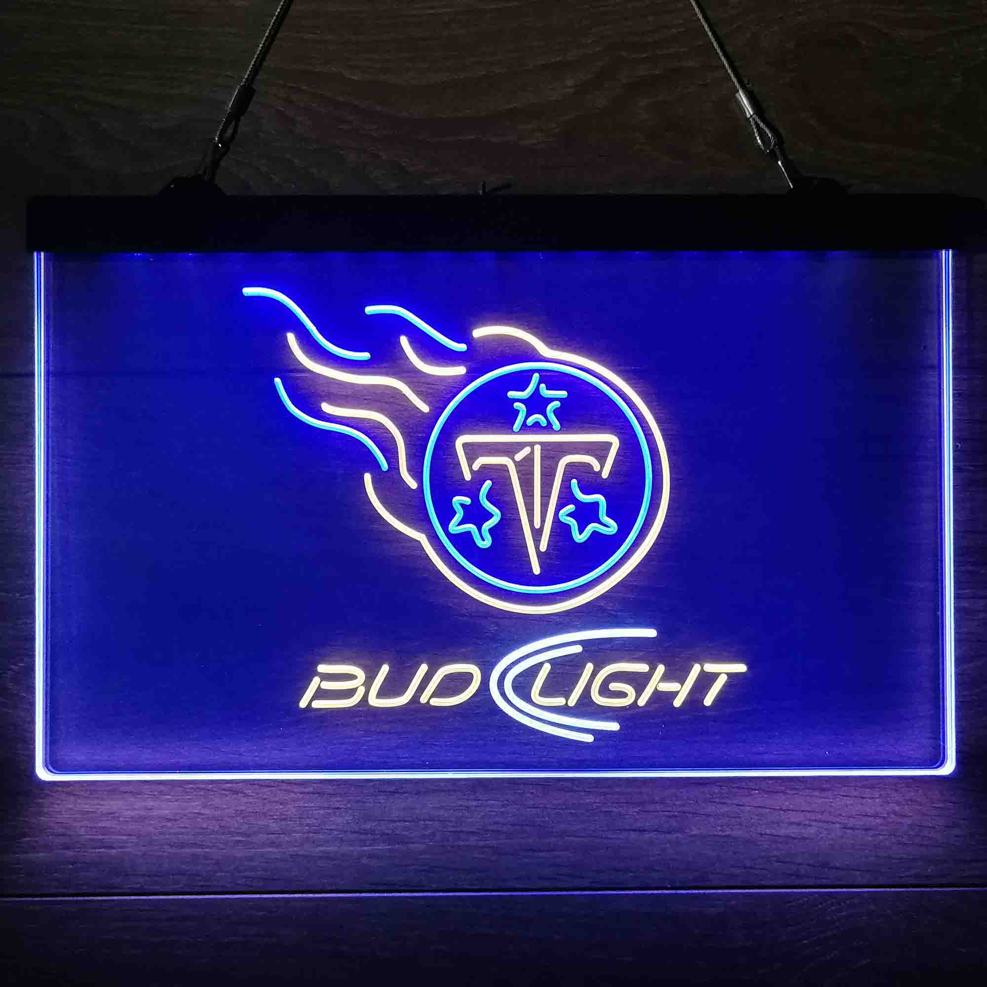 Red Tennessee Titans Bud Light Neon-Like Led Light Sign