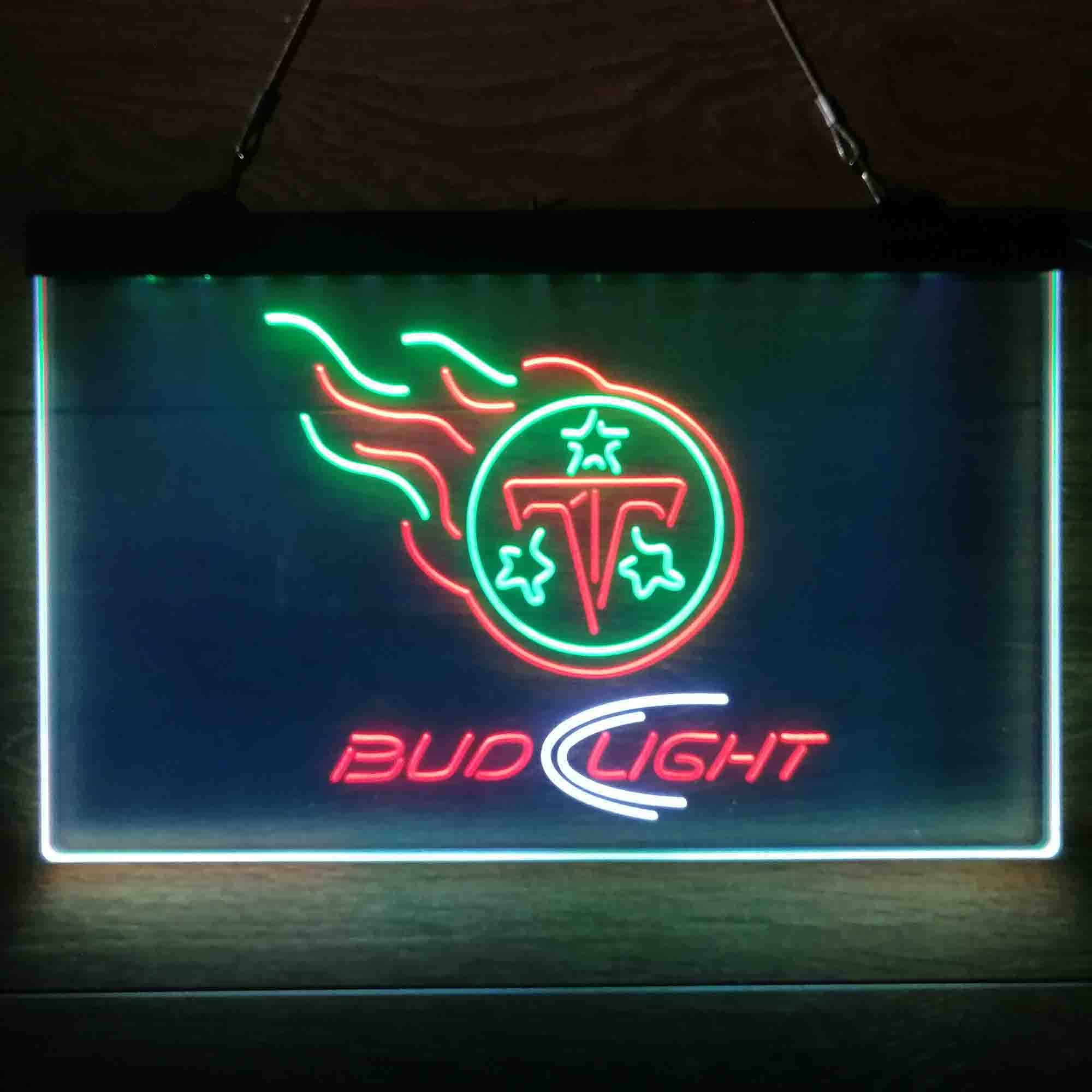 Red Tennessee Titans Bud Light Neon-Like Led Light Sign