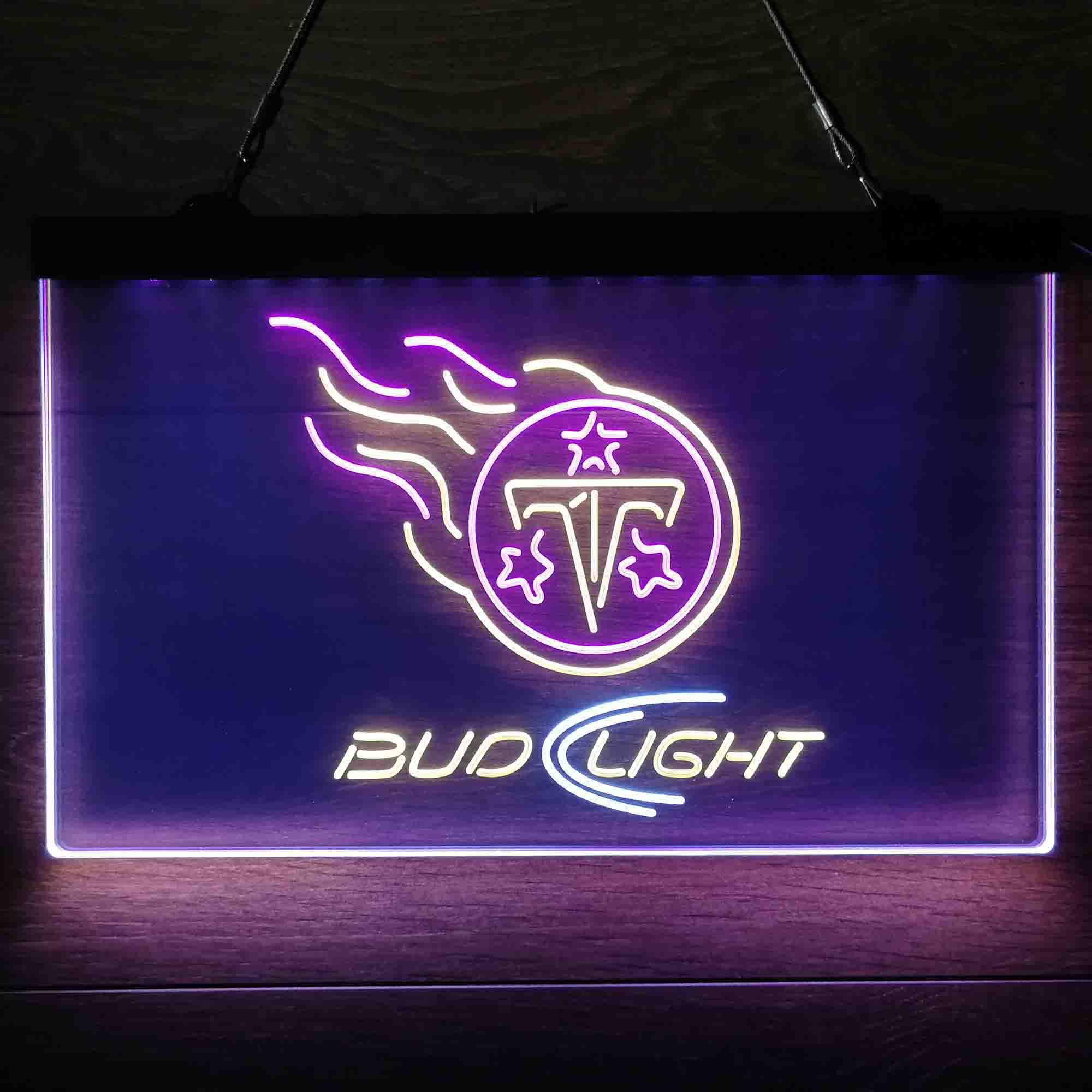 Red Tennessee Titans Bud Light Neon-Like Led Light Sign