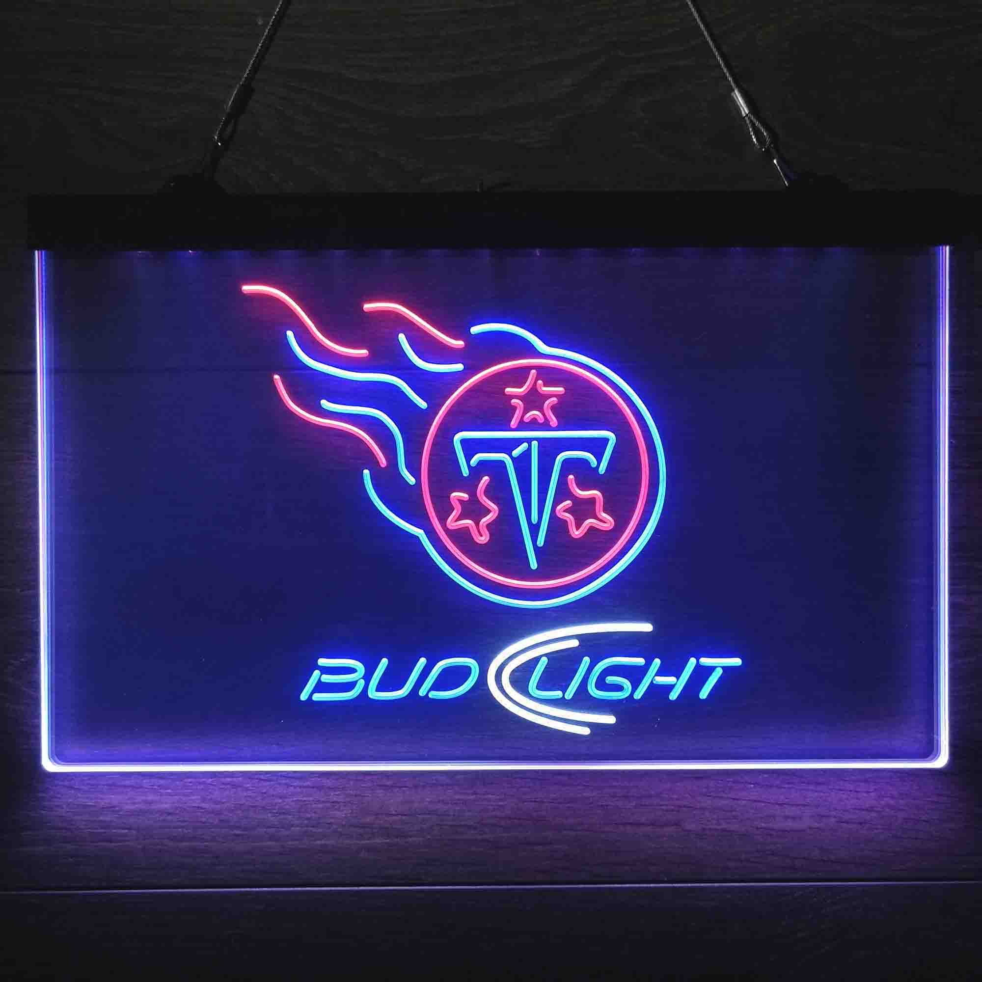 Red Tennessee Titans Bud Light Neon-Like Led Light Sign