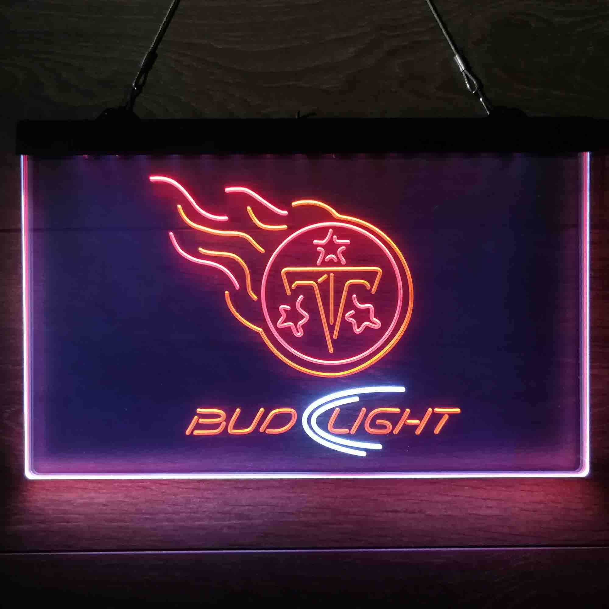 Red Tennessee Titans Bud Light Neon-Like Led Light Sign