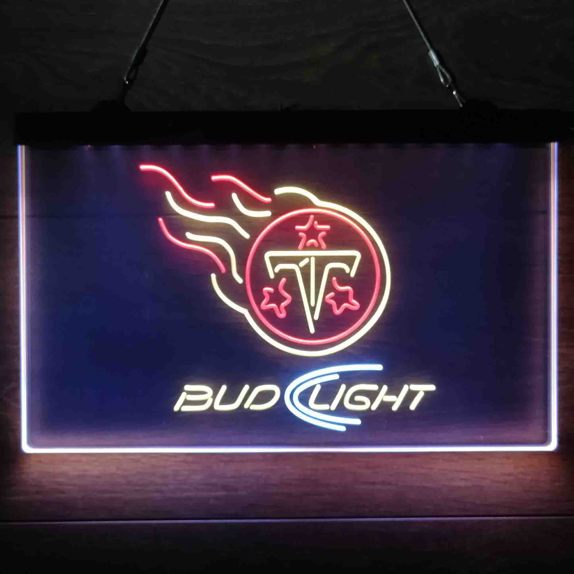 Red Tennessee Titans Bud Light Neon-Like Led Light Sign